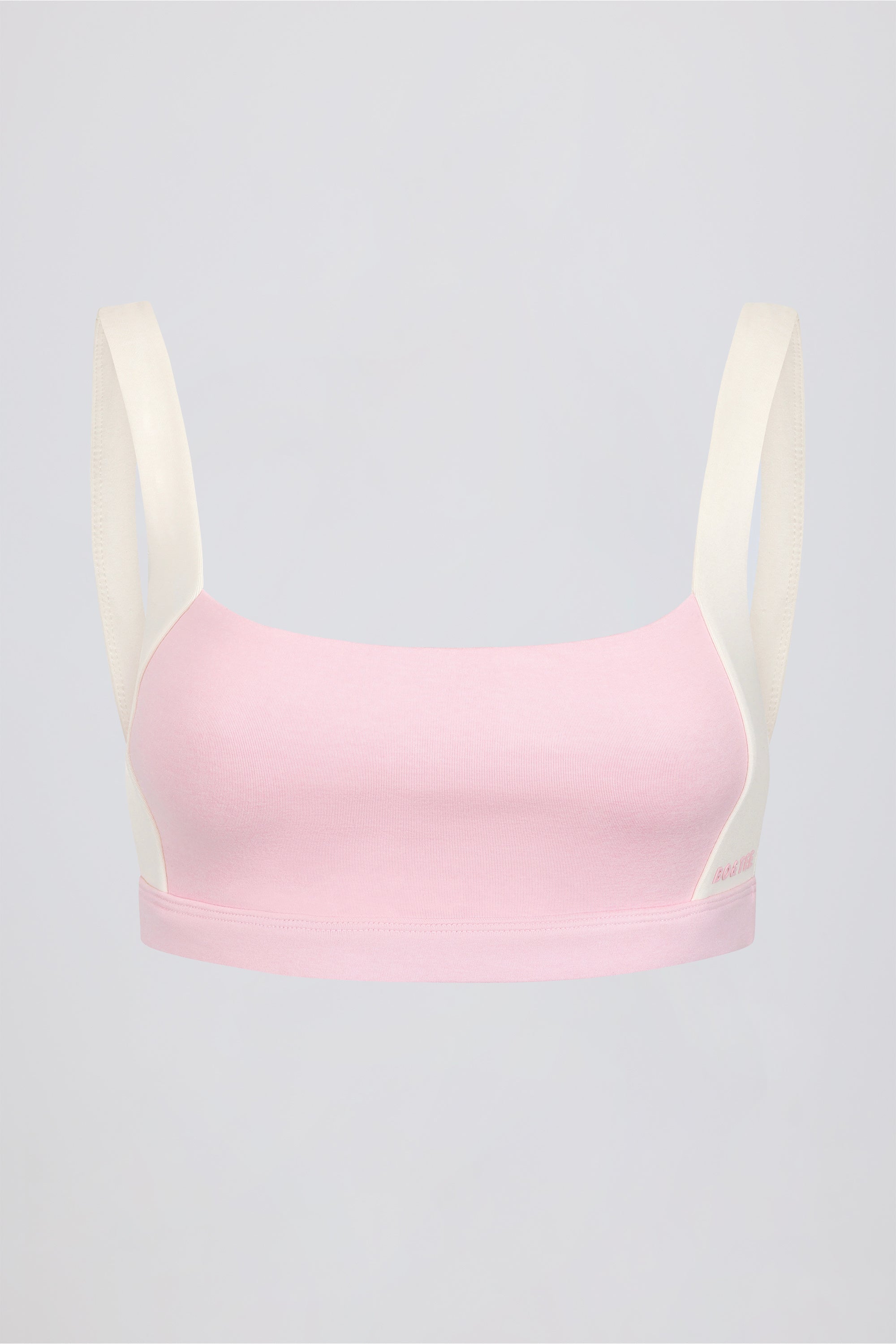Contrast Sports Bra in Pale Pink Marl