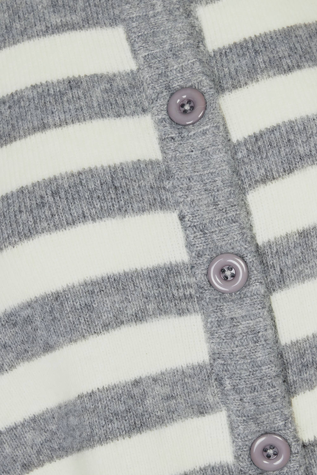 Soft Knit Stripe Cropped Cardigan in Grey Stripe
