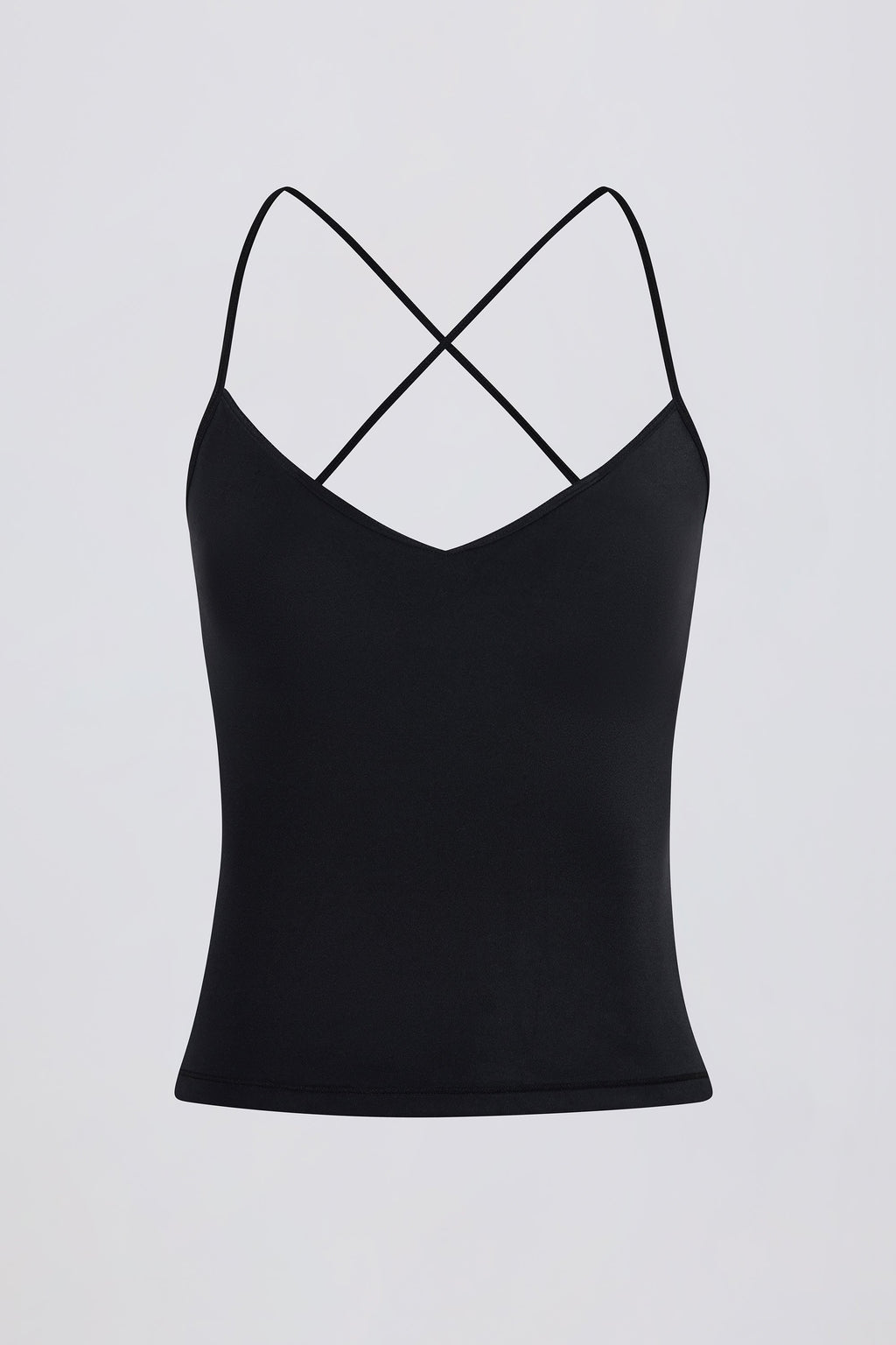 Cross-Back Tank Top in Black