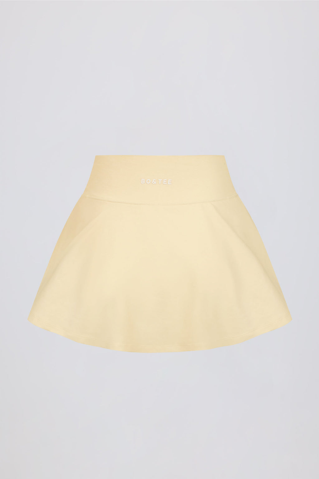Brushed Jersey Crossover Mini Skort in Lemon Marl