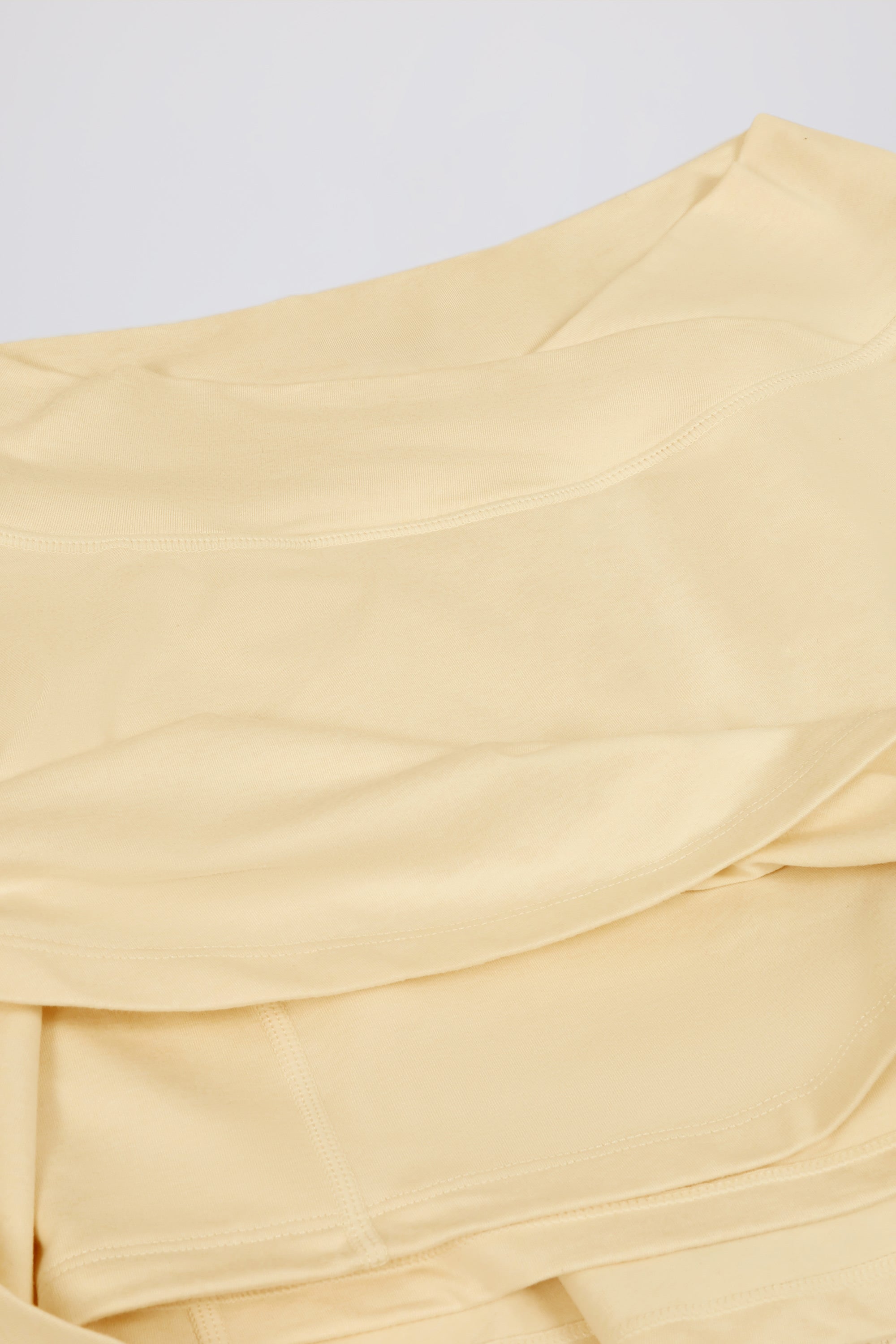 Brushed Jersey Crossover Mini Skort in Lemon Marl