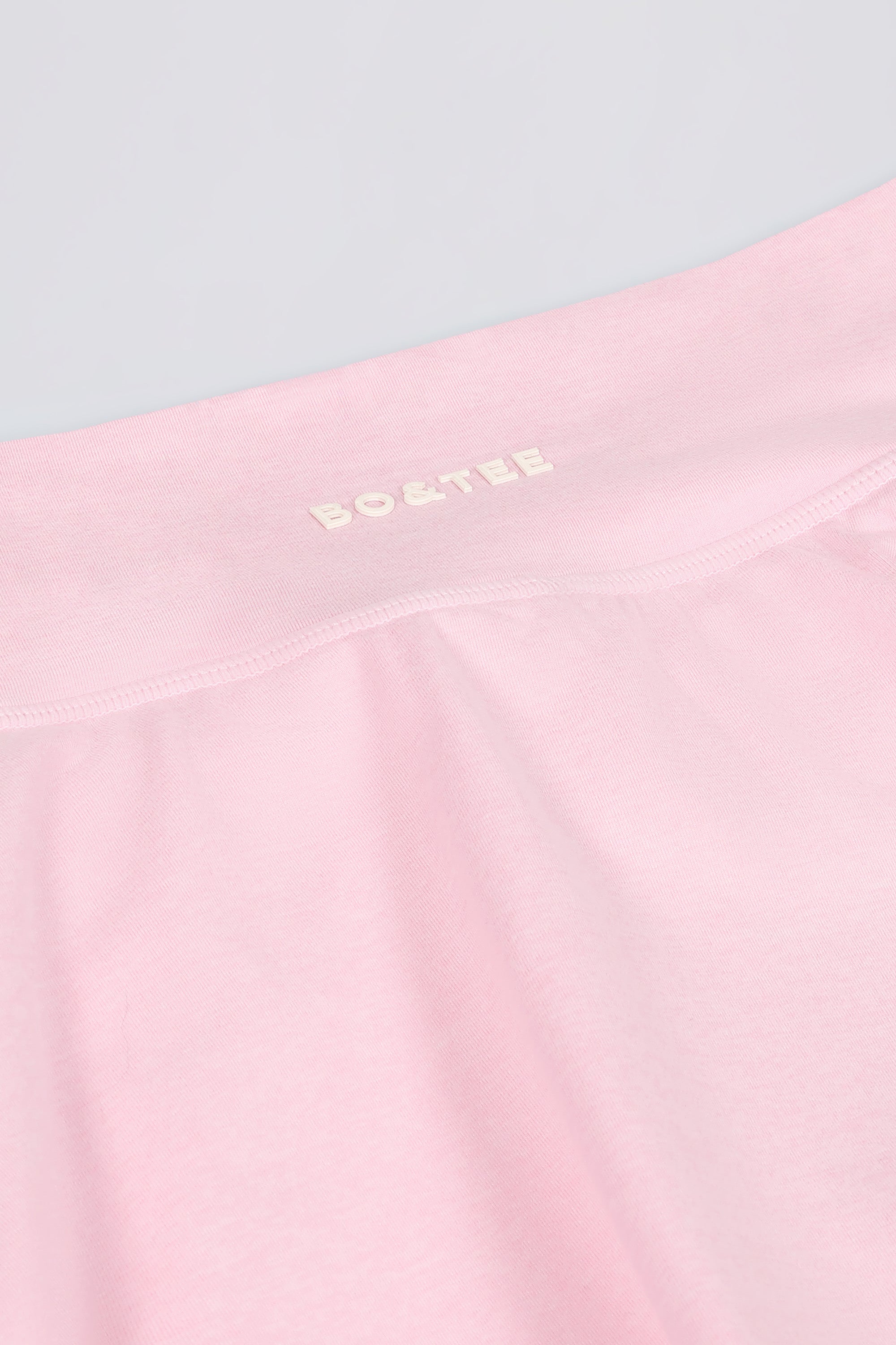 Brushed Jersey Crossover Mini Skort in Pale Pink Marl