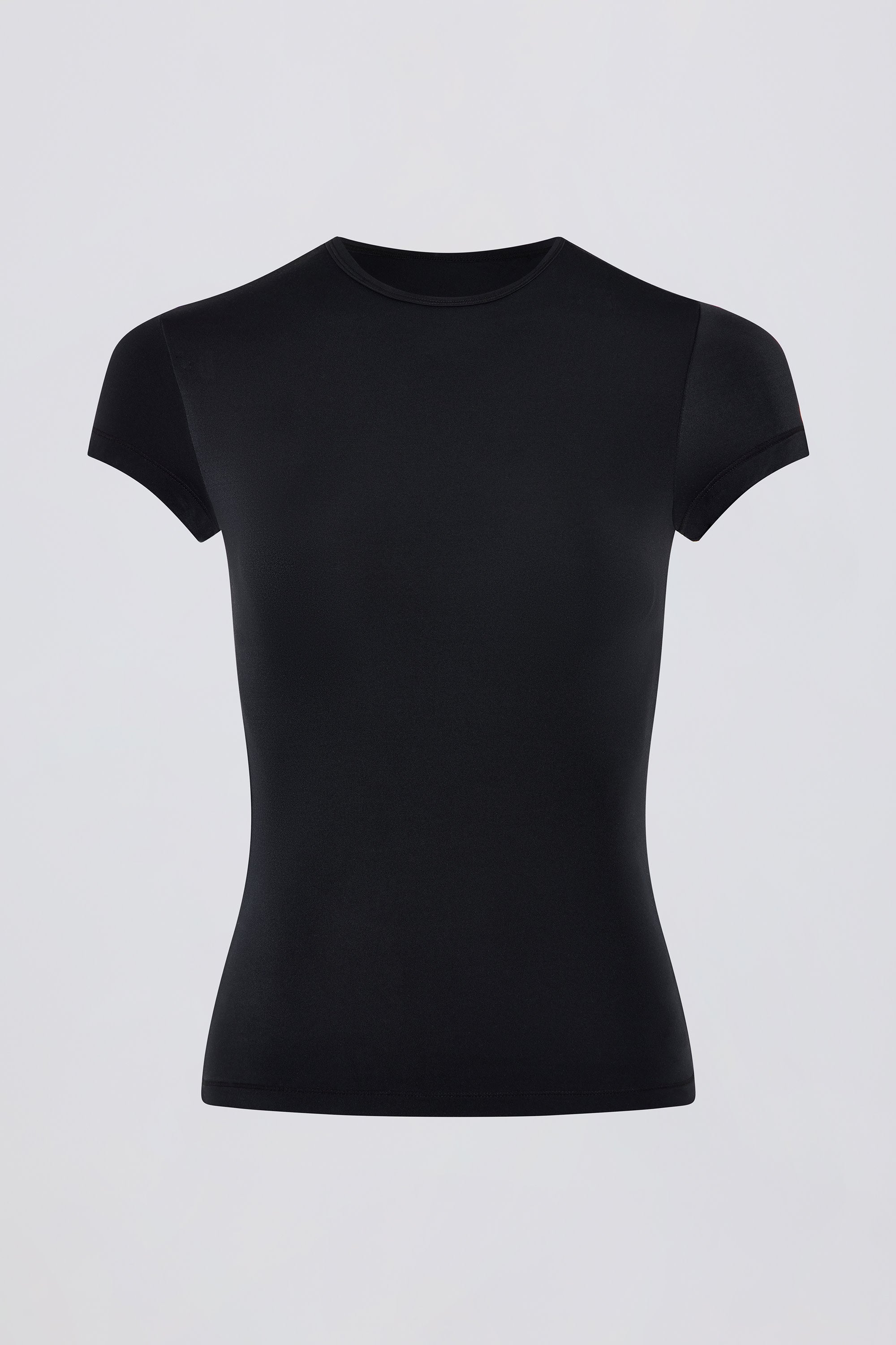 Cut-Out Longline T-Shirt in Black