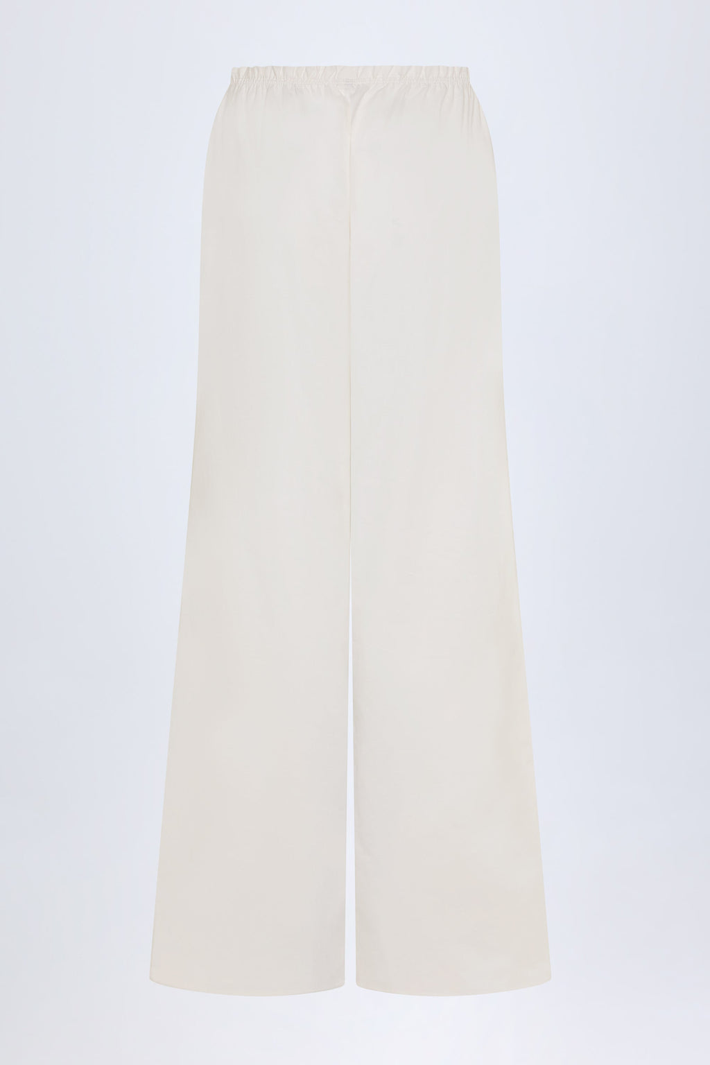 Wide-Leg Cotton-Poplin Trousers in White