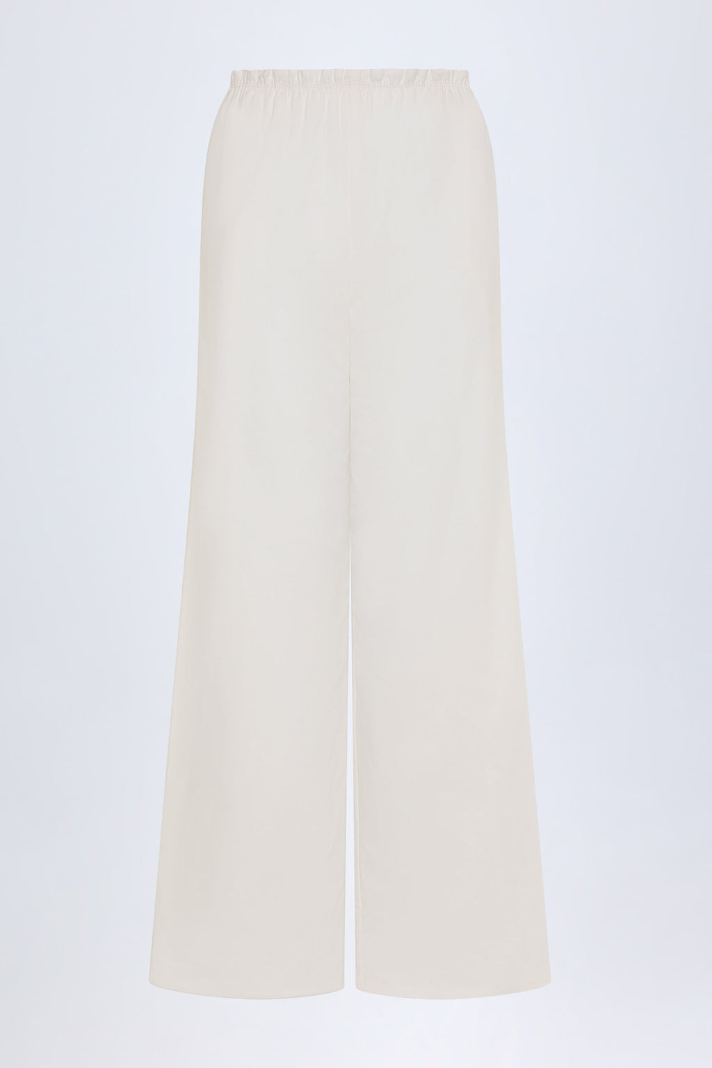 Wide-Leg Cotton-Poplin Trousers in White