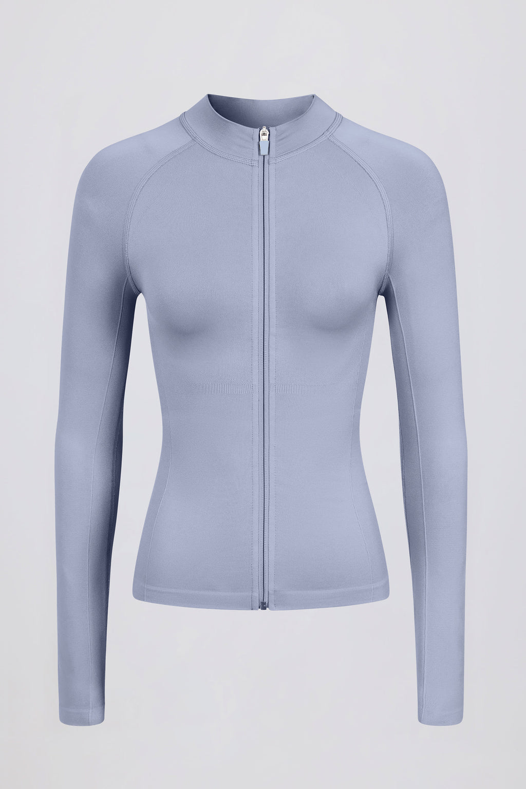 Define Luxe Zip-Up Jacket in Blue Grey