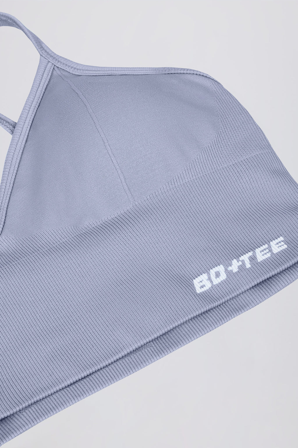 Define Luxe V-Neck Sports Bra in Blue Grey