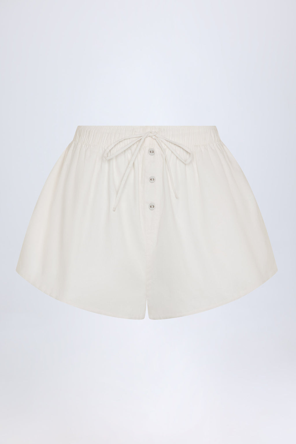Tie-Front Cotton-Poplin Shorts in White