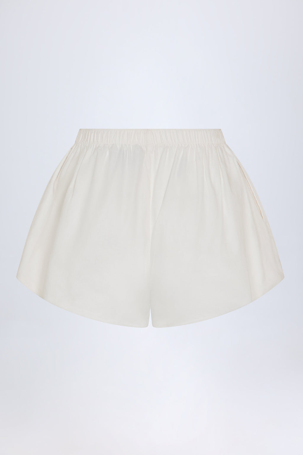 Tie-Front Cotton-Poplin Shorts in White