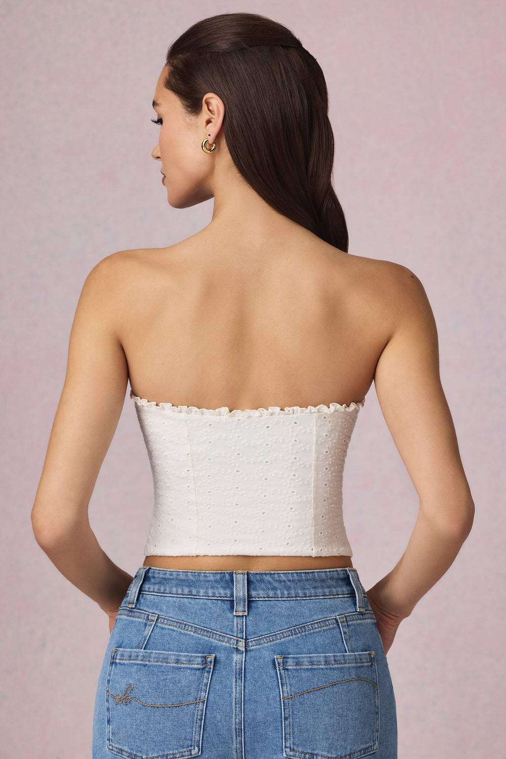 Broderie Anglaise Camisole Top in White