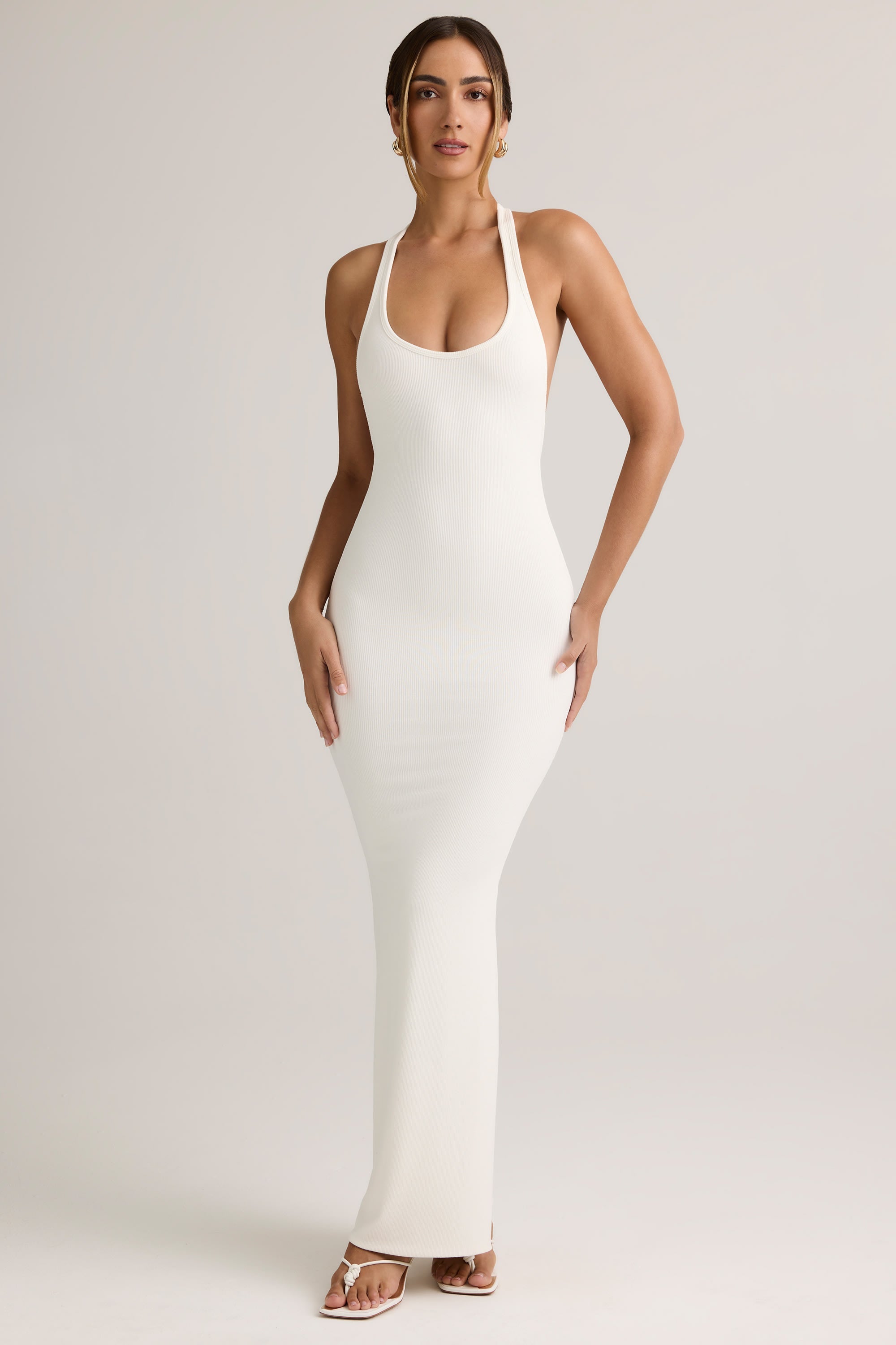 Modal Racerback Maxi Dress in White