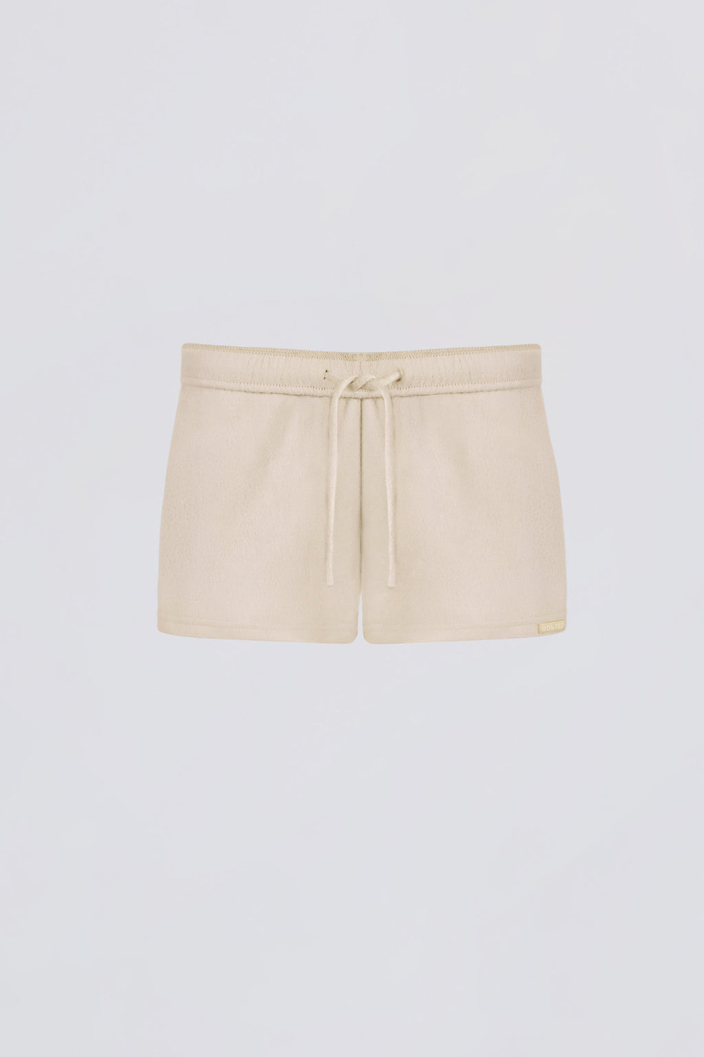 Brushed Jersey Elasticated Mini Shorts in Ecru