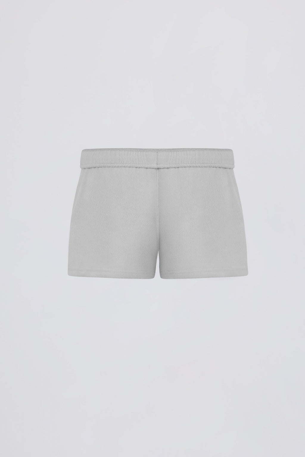 Brushed Jersey Elasticated Mini Shorts in Fog Grey