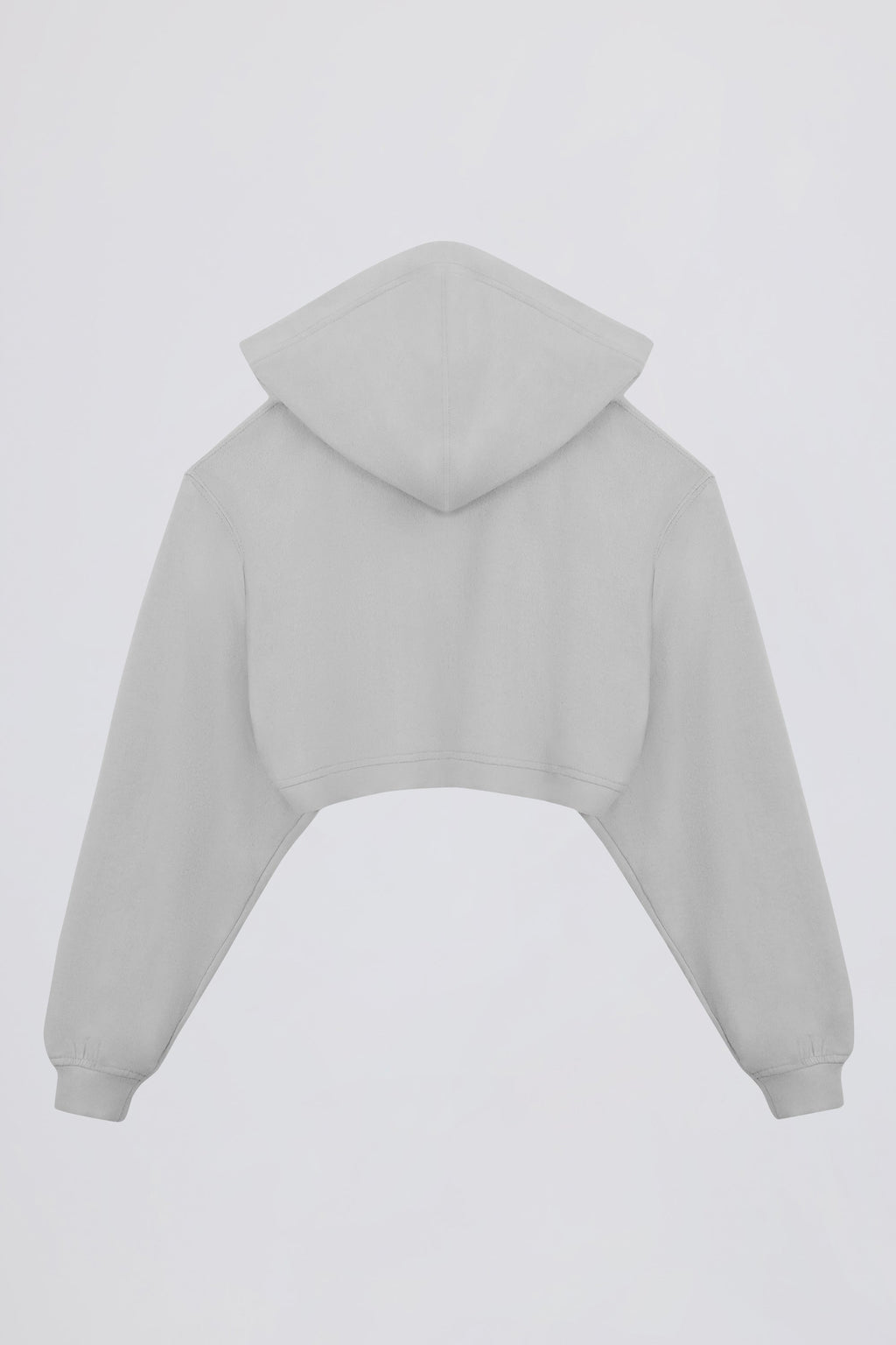 Brushed Jersey Hooded Cropped Shrug in Fog Grey
