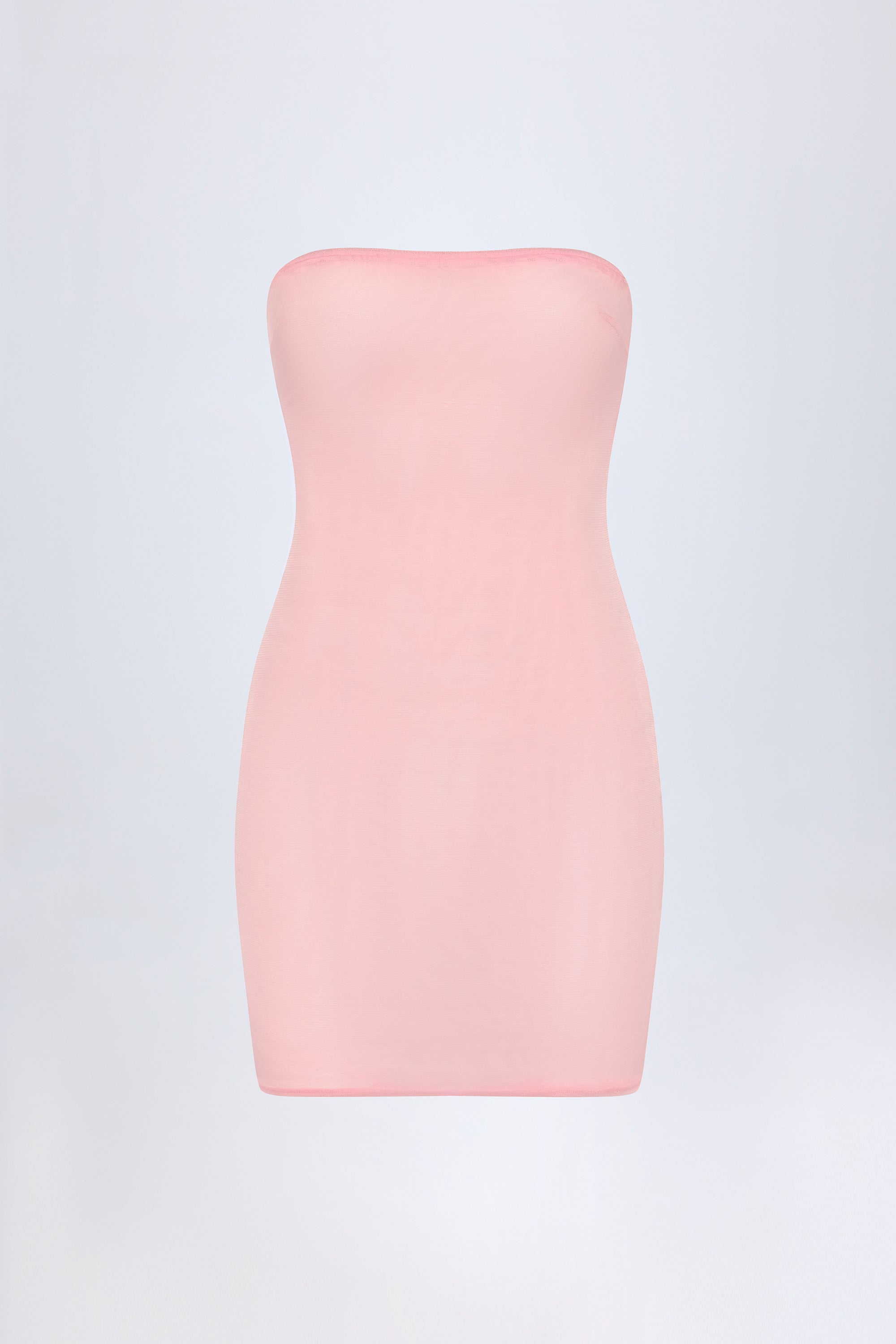 Soft Mesh Mini Slip Dress in Pink