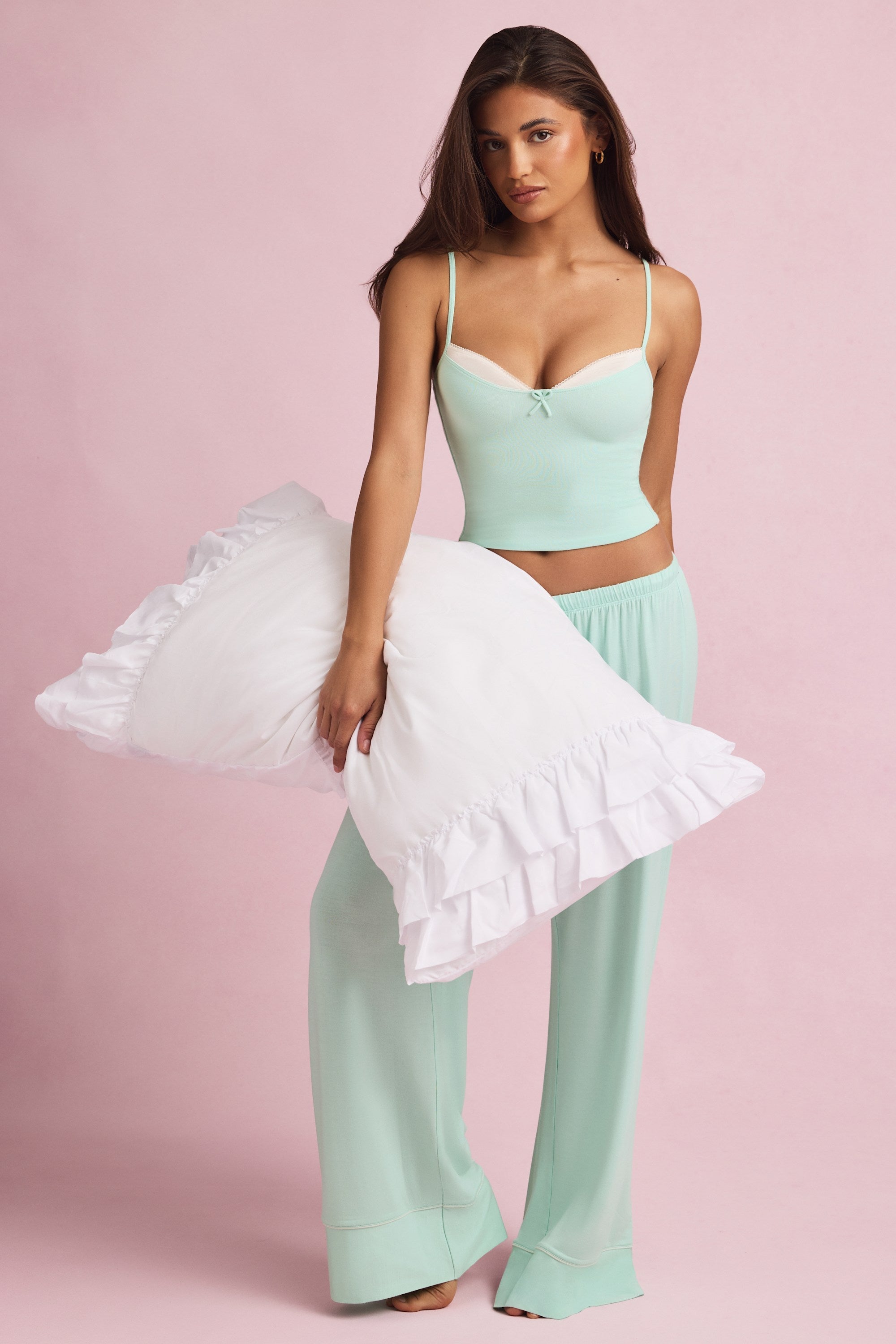 Modal Camisole Pyjama Top in Mint