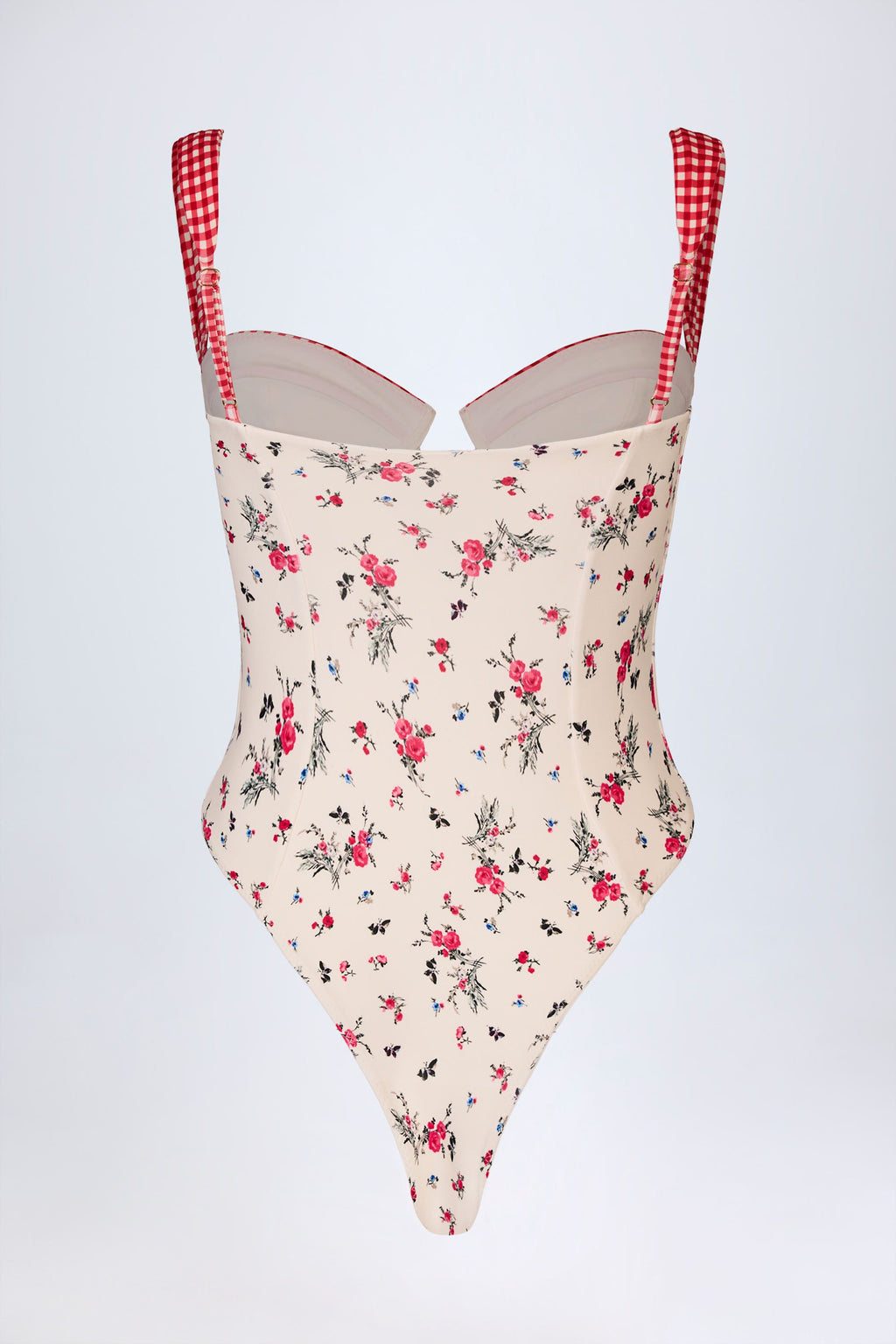 Underwired Balconette Swimsuit in Red Floral