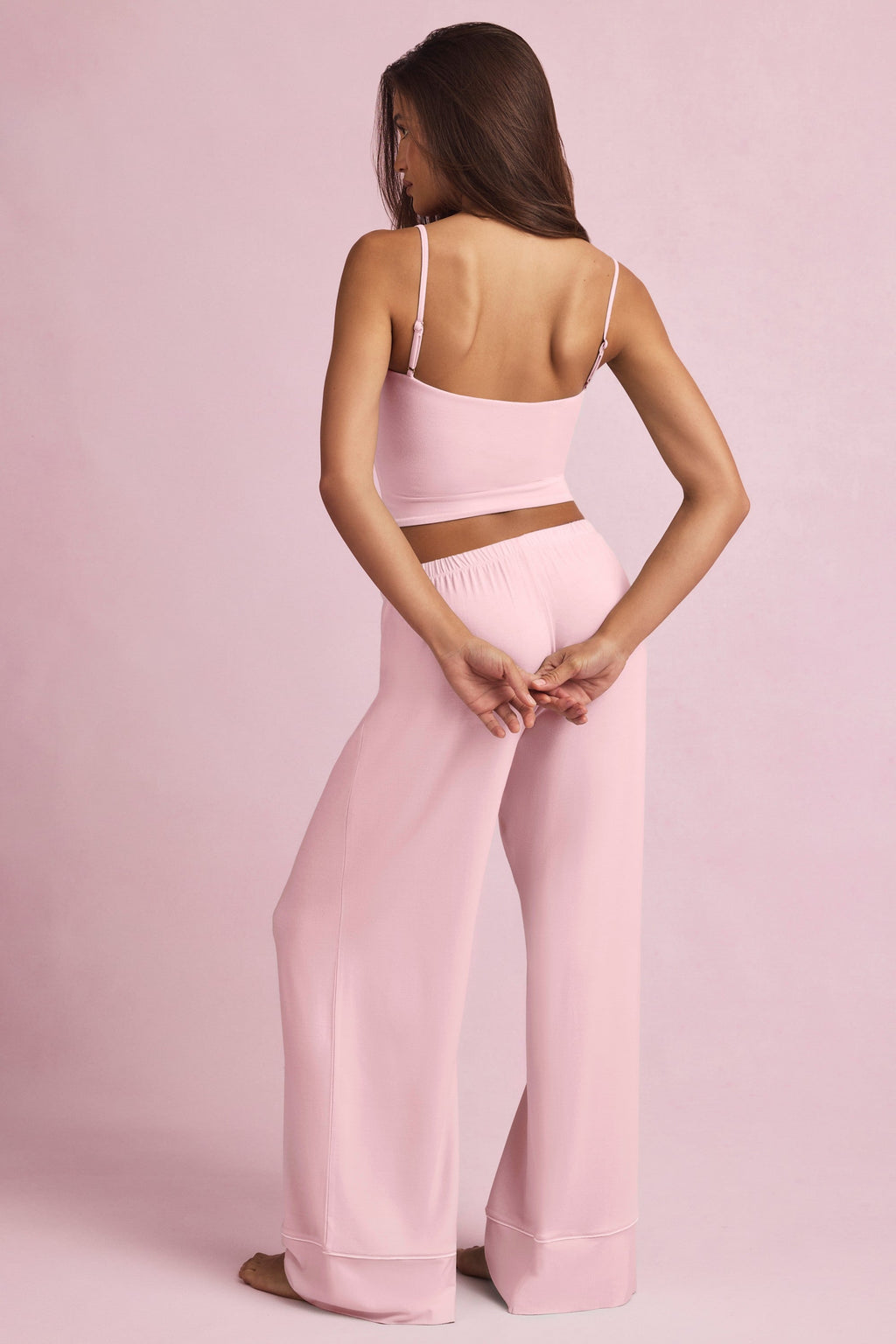 Modal Mid-Rise Pyjama Trousers in Baby Pink