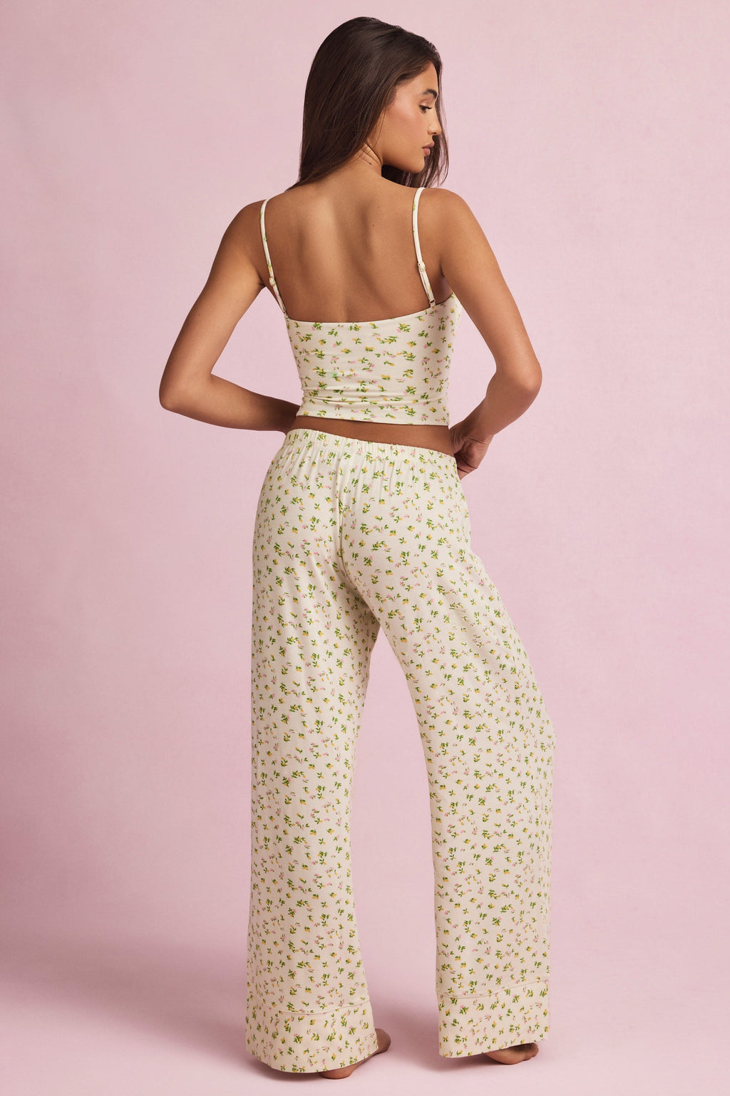 Modal Mid-Rise Pyjama Trousers in Lemon Print