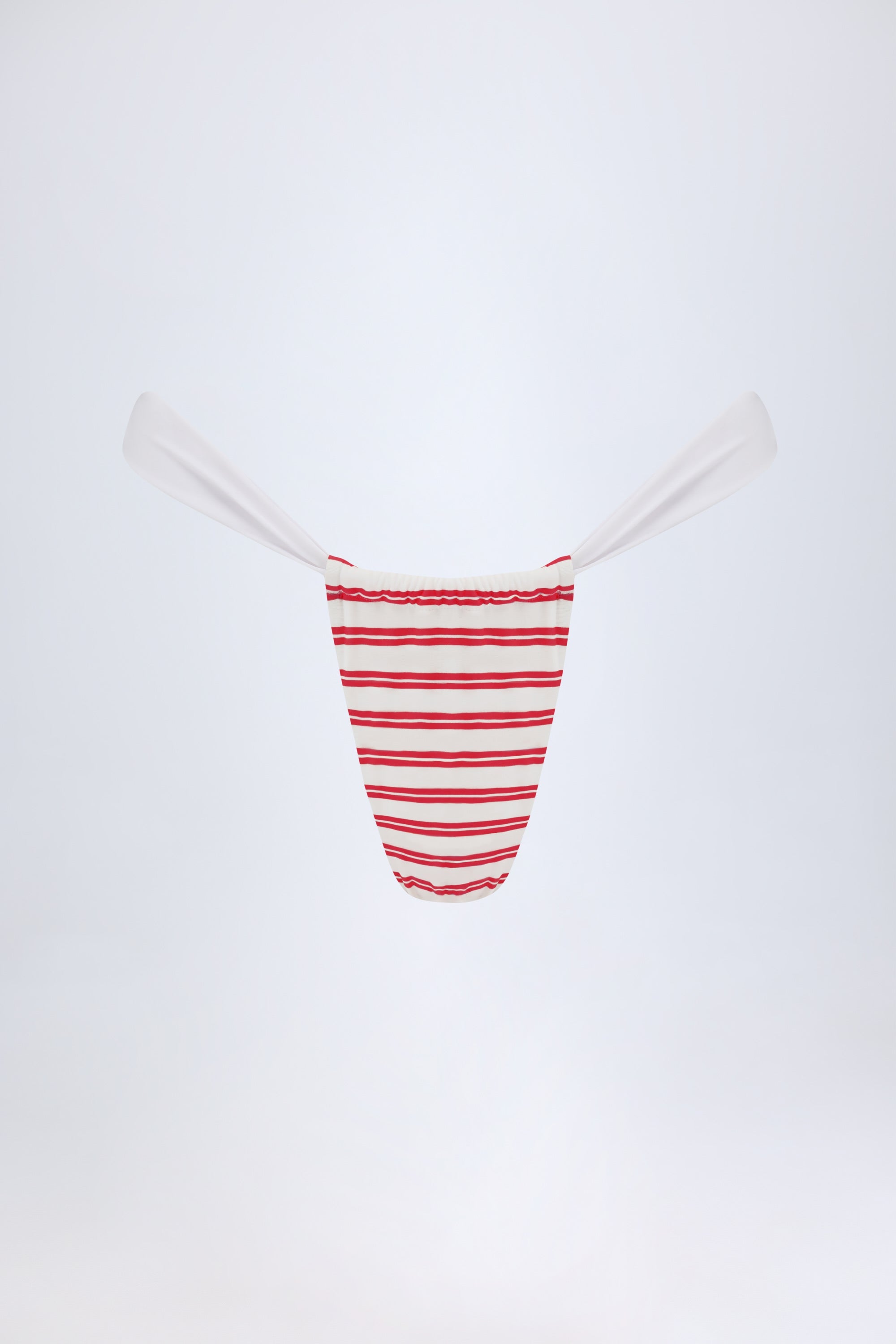 Ruched Cheeky Bikini Bottoms in Cherry Red