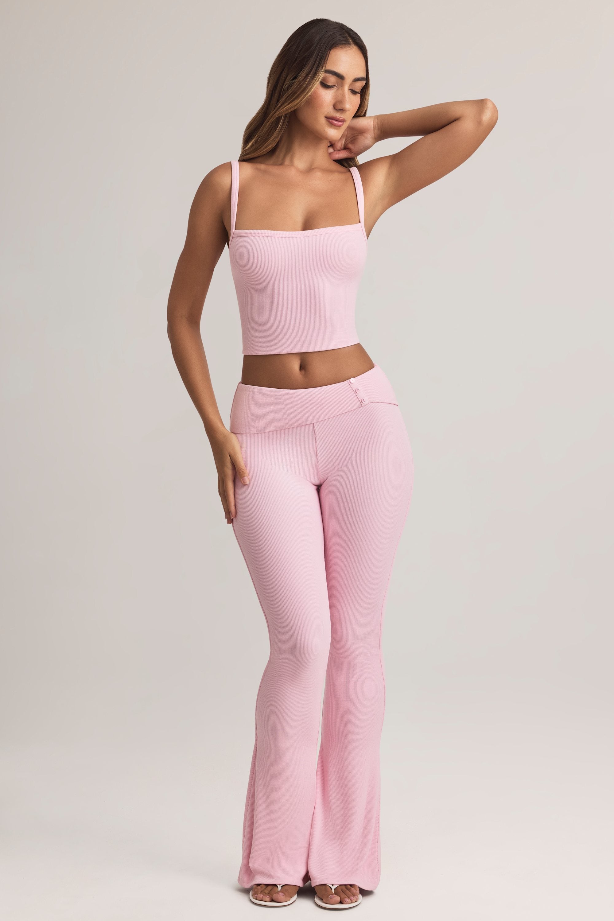 Modal Square-Neck Camisole Top in Pastel Pink