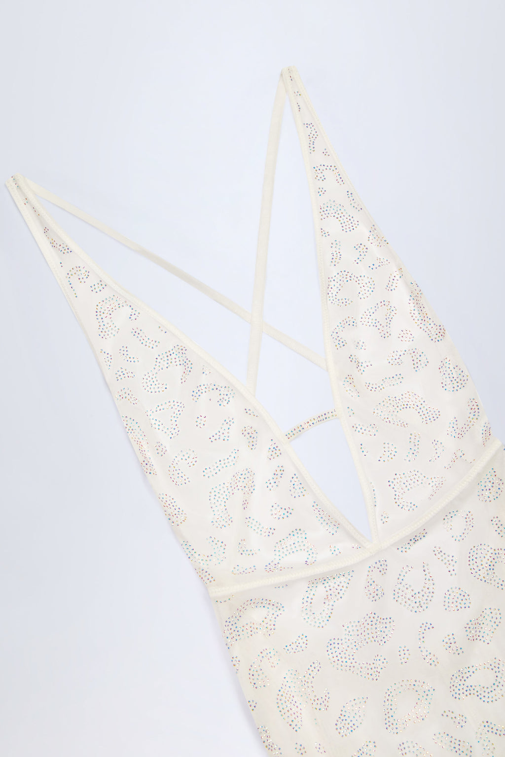 Embellished Backless Maxi Dress in White