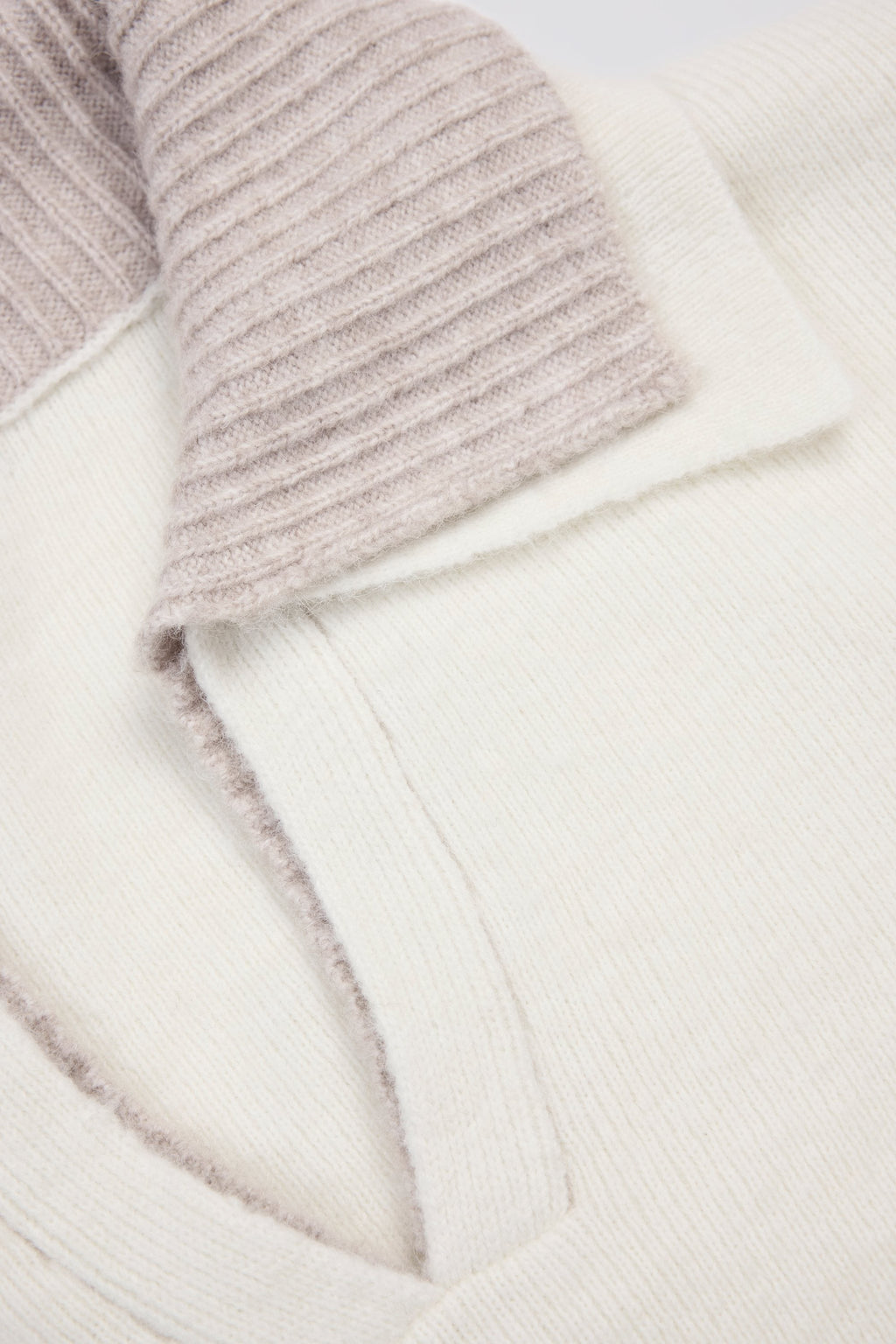 Soft Knit Layered Collar Cropped Jumper in Ivory