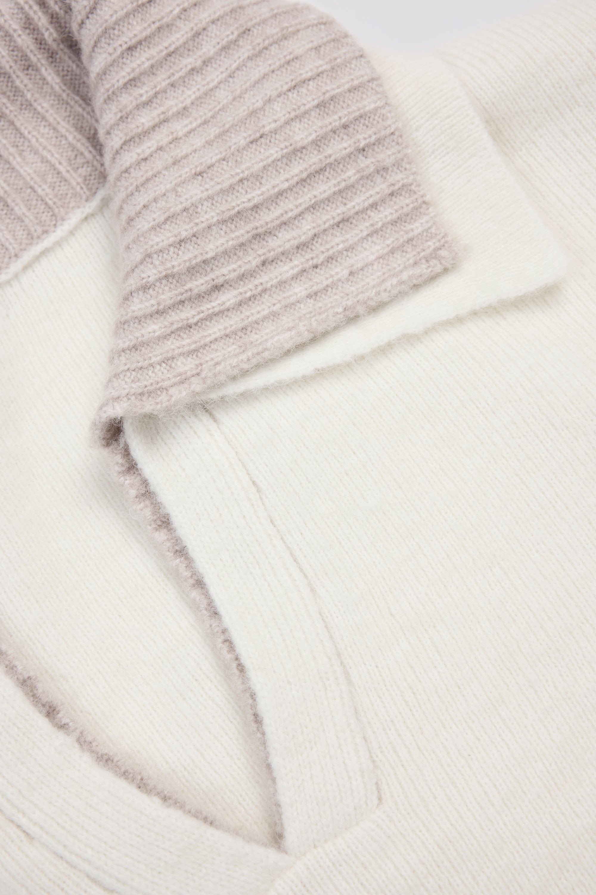 Soft Knit Layered Collar Cropped Jumper in Ivory