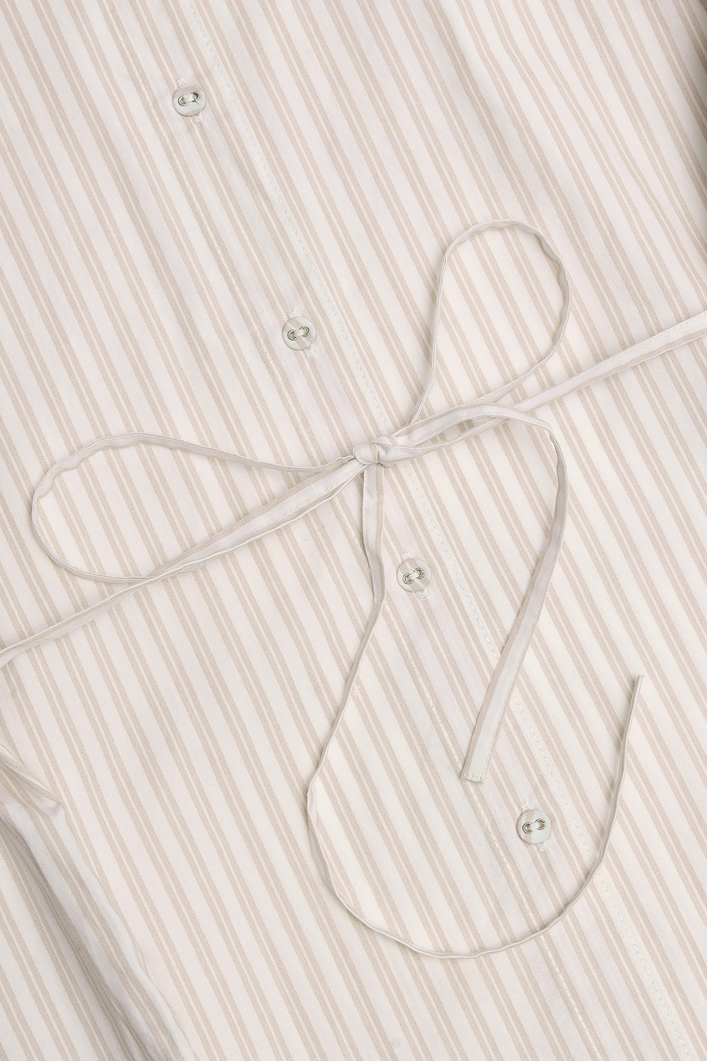 Oversized Cotton-Poplin Shirt in Taupe Stripe