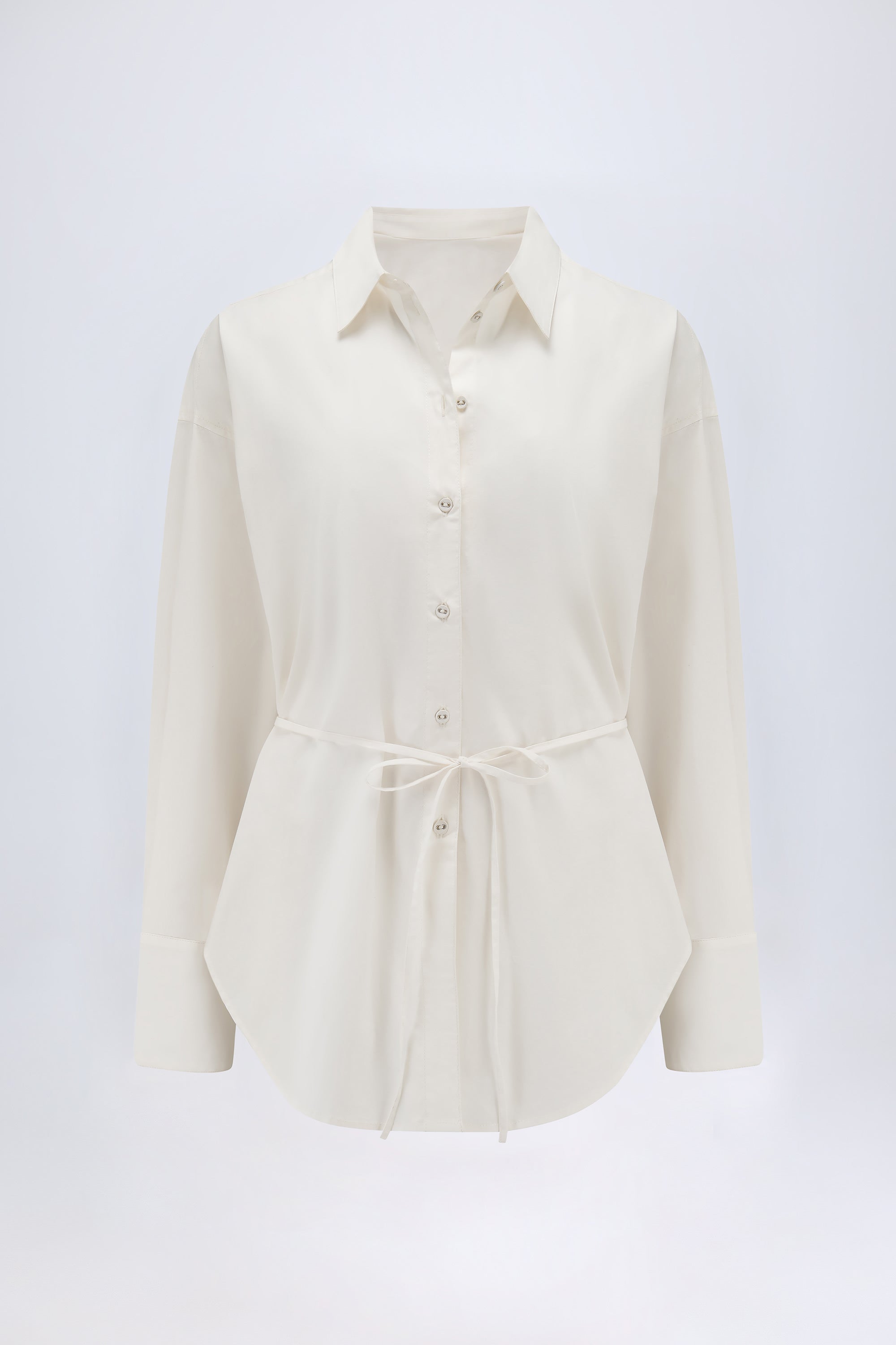 Oversized Cotton-Poplin Shirt in White