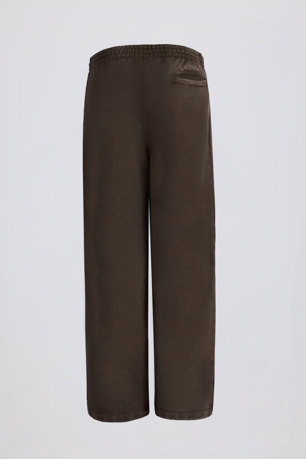 Soft Cotton Jersey Mid-Rise Wide-Leg Joggers in Brown
