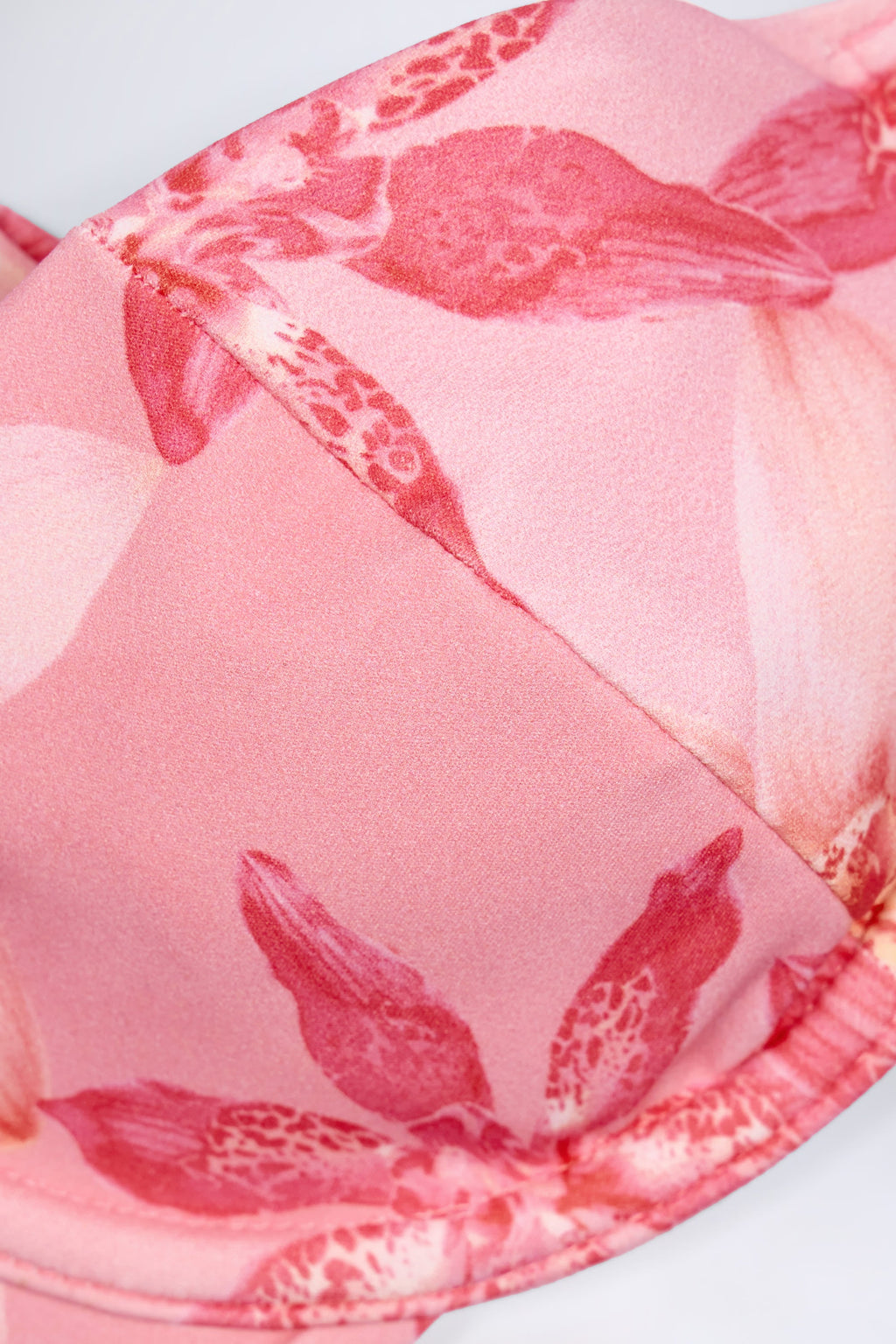 Underwired Balconette Bikini Top in Pink Orchid Print