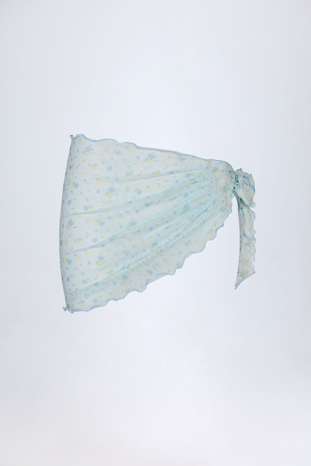 Side-Tie Sarong in Blue Floral