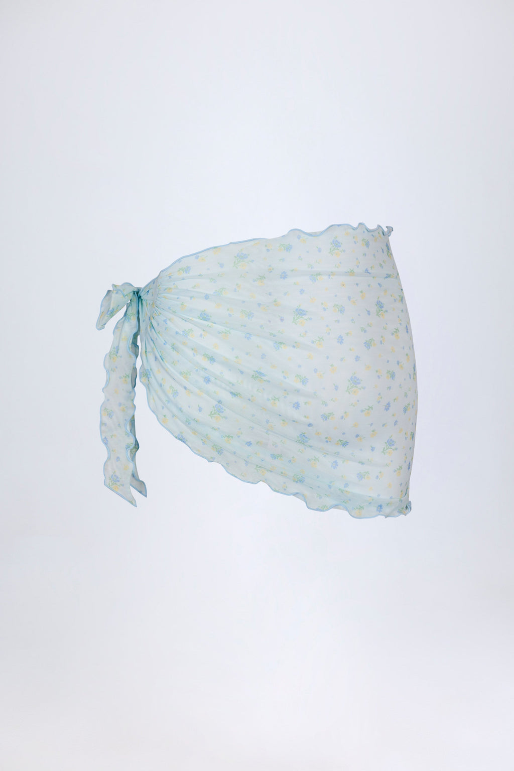 Side-Tie Sarong in Blue Floral