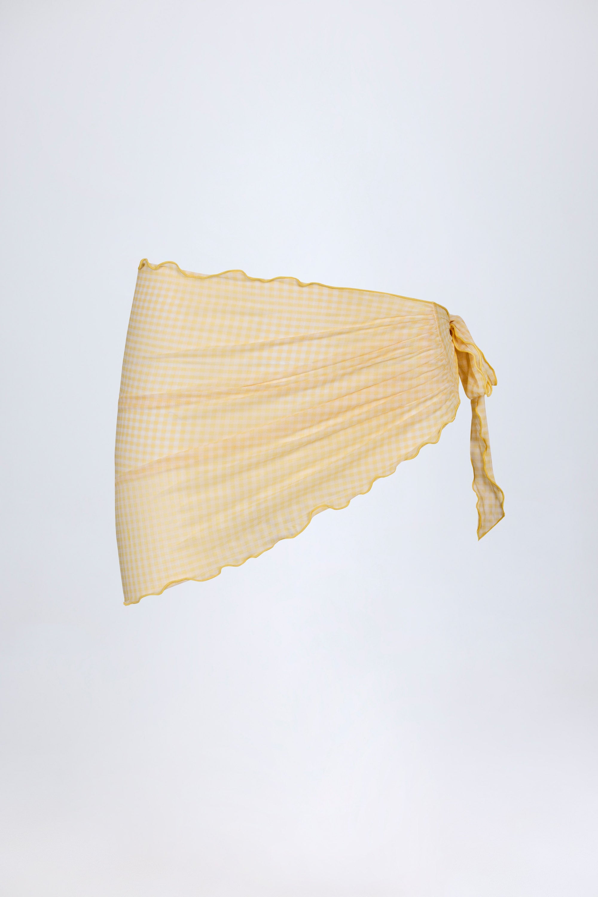 Side-Tie Sarong in Yellow Gingham