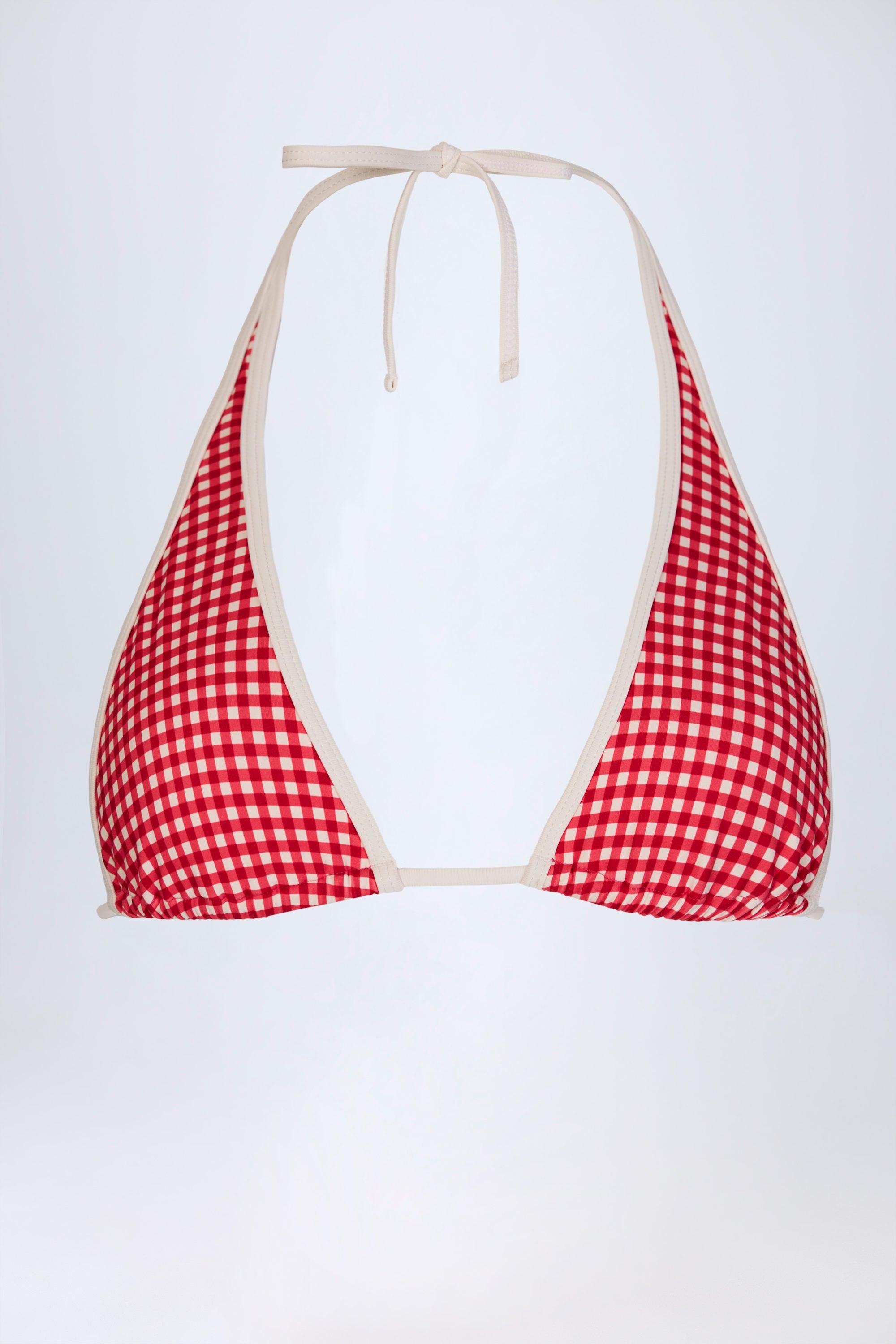 Halterneck Bikini Top in Red Gingham