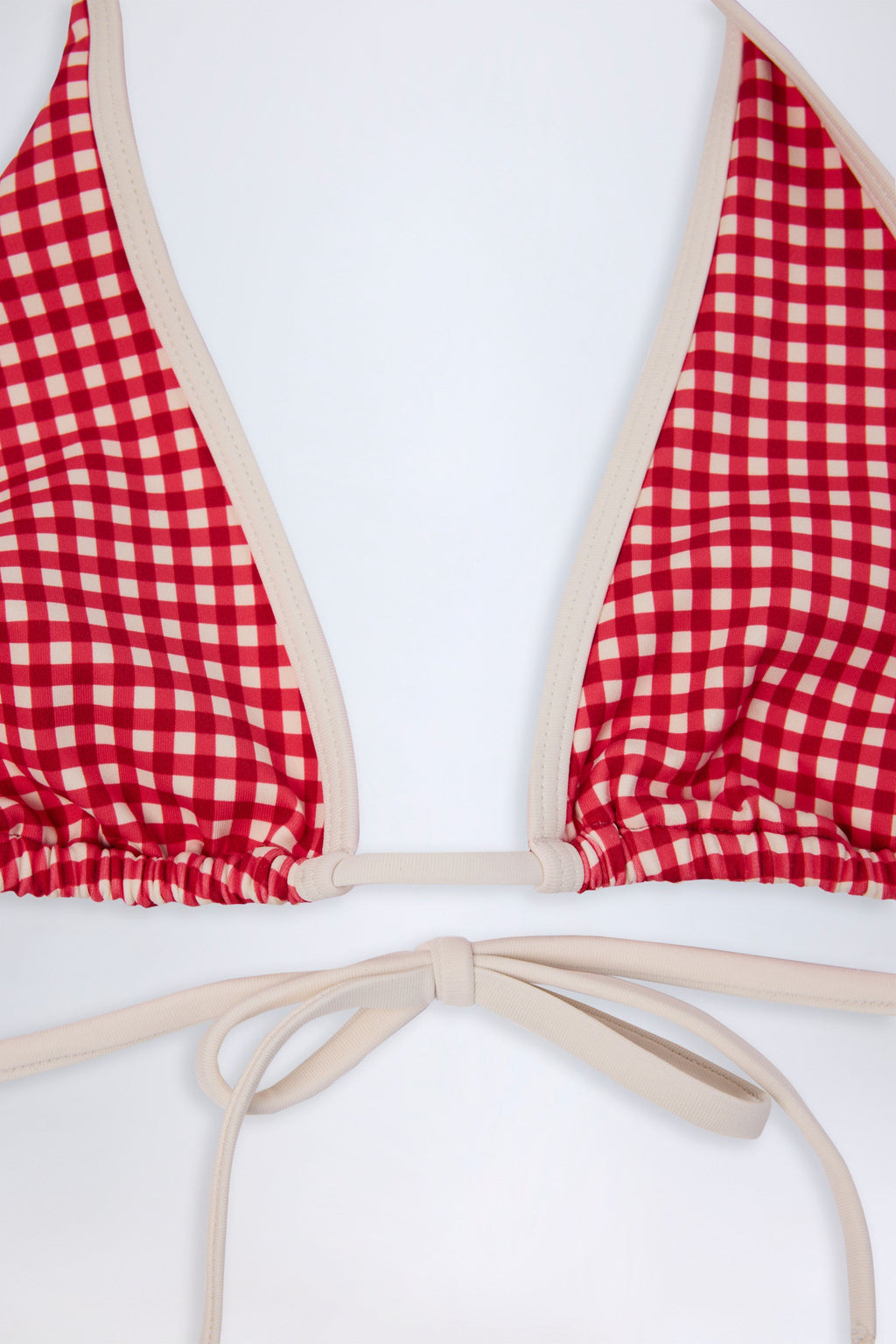 Halterneck Bikini Top in Red Gingham