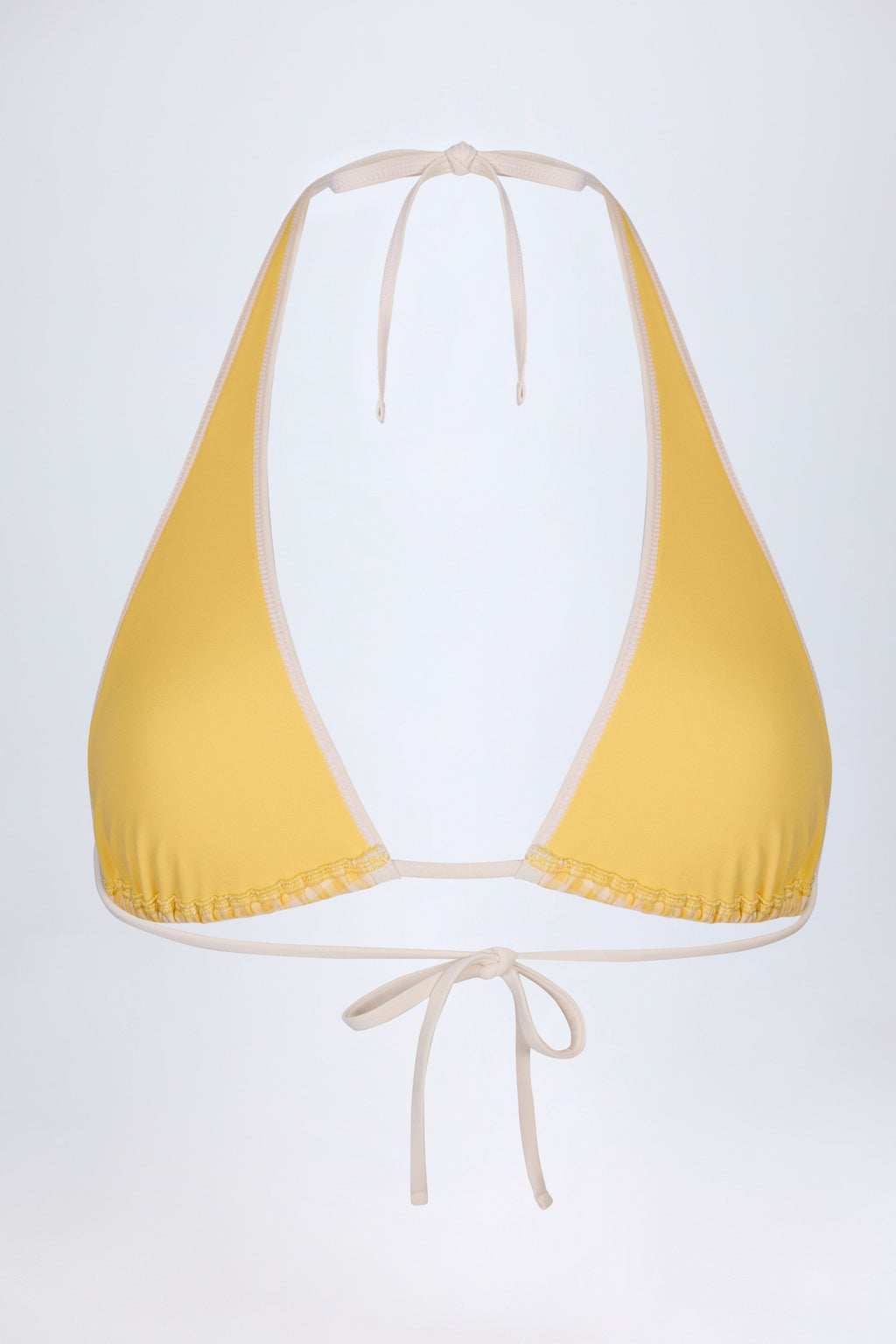 Halterneck Bikini Top in Yellow Gingham