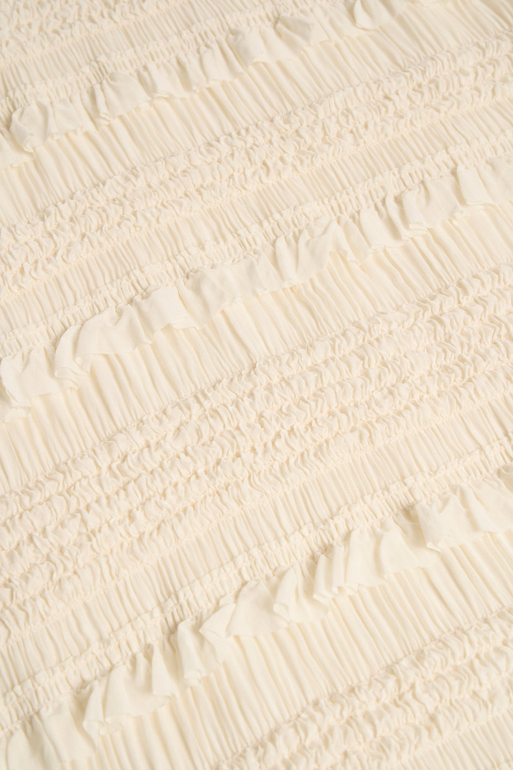 Ruffled High-Neck Backless Top in Ivory