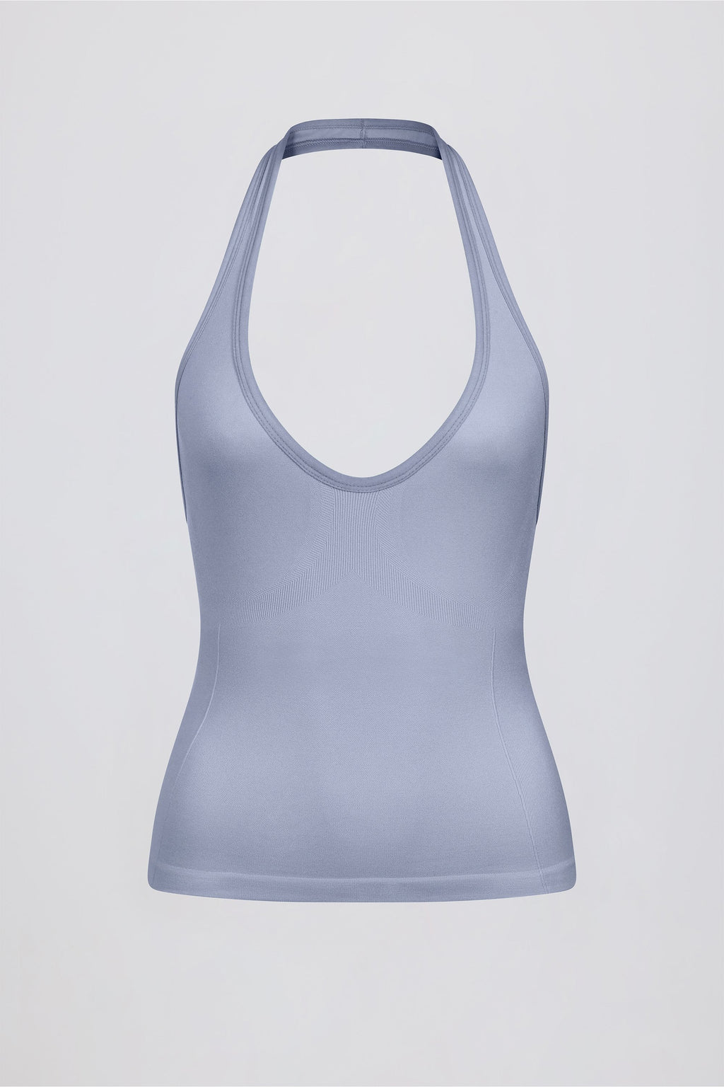 Define Luxe Halterneck Tank Top in Blue Grey