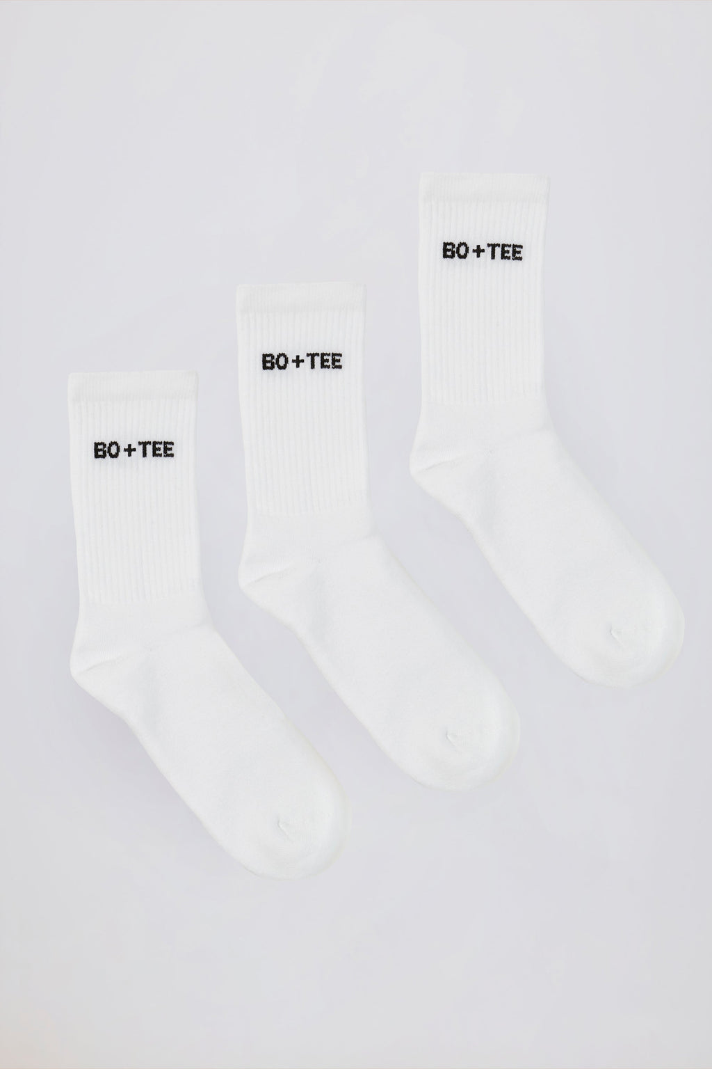 Ribbed Crew Sock Bundle in White