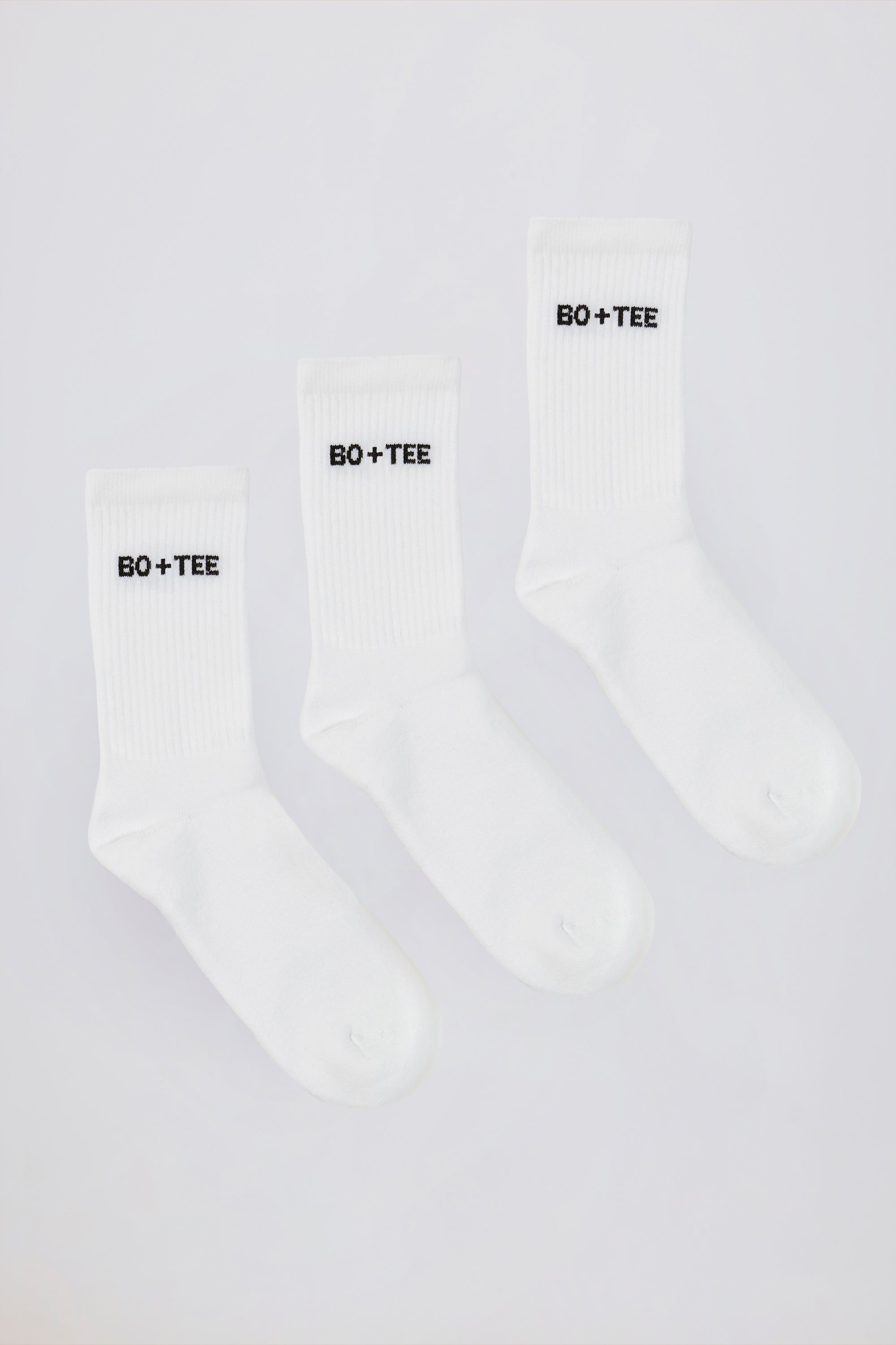 Ribbed Crew Sock Bundle in White