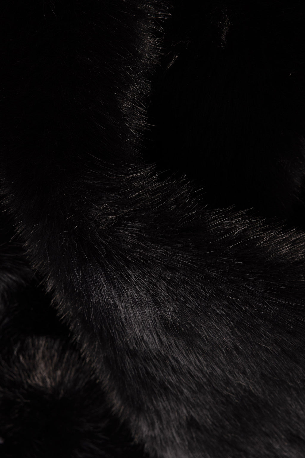 Faux Fur Tie-up Sleeves in Black