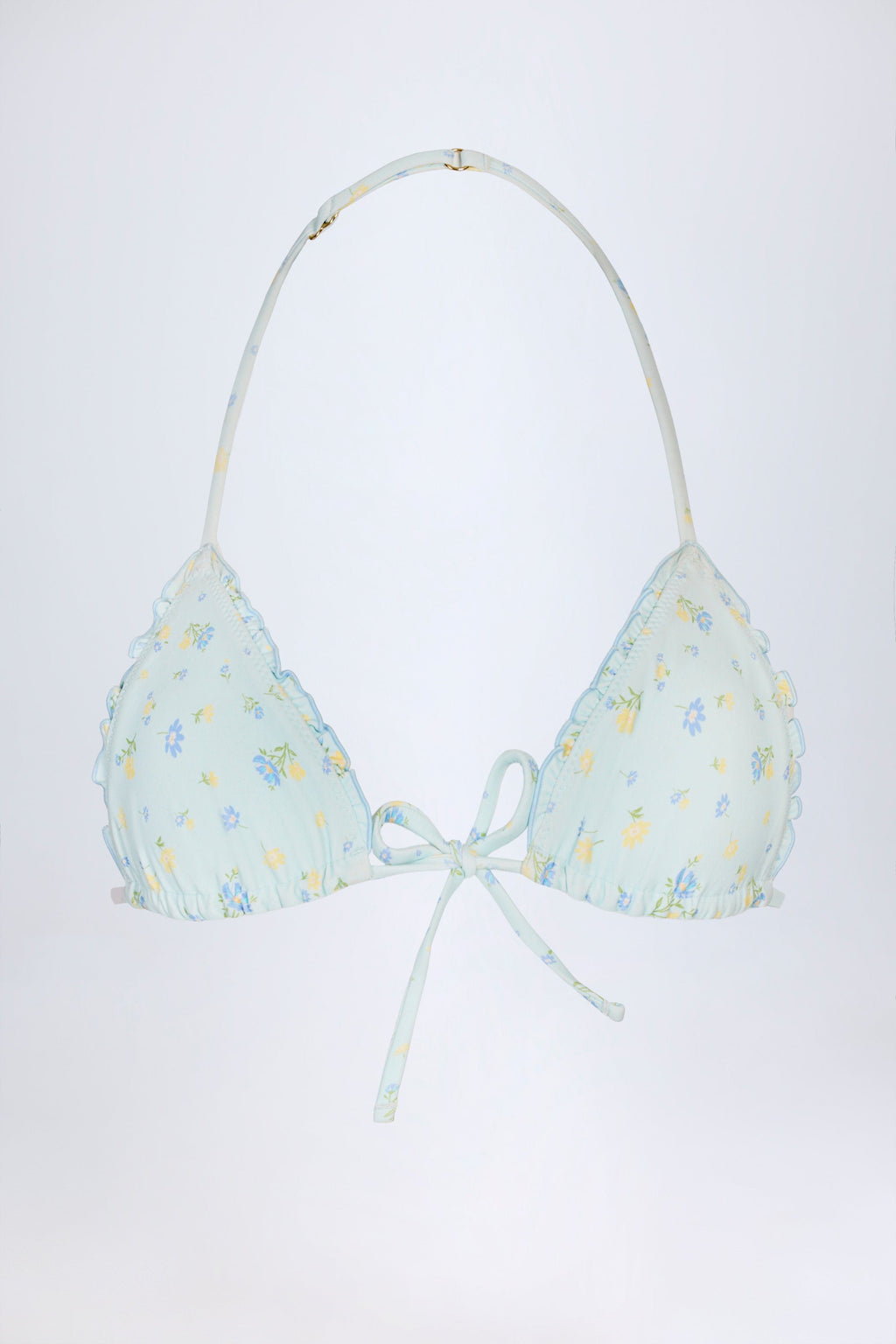 Micro Triangle Bikini Top in Blue Floral