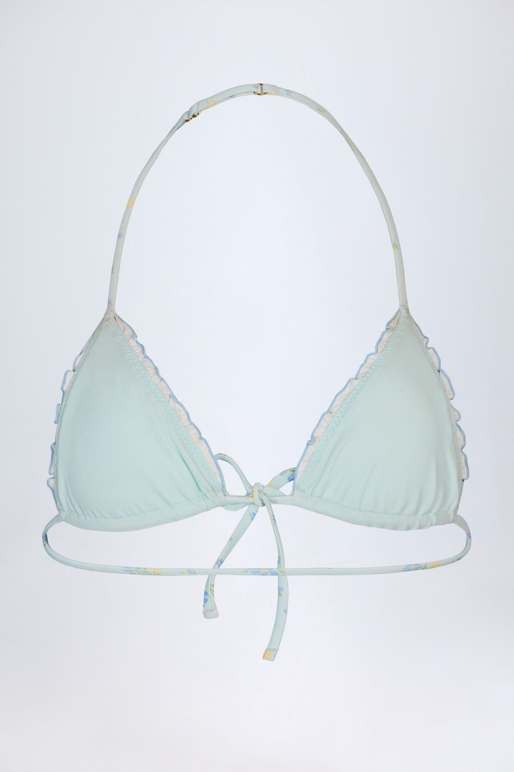 Micro Triangle Bikini Top in Blue Floral