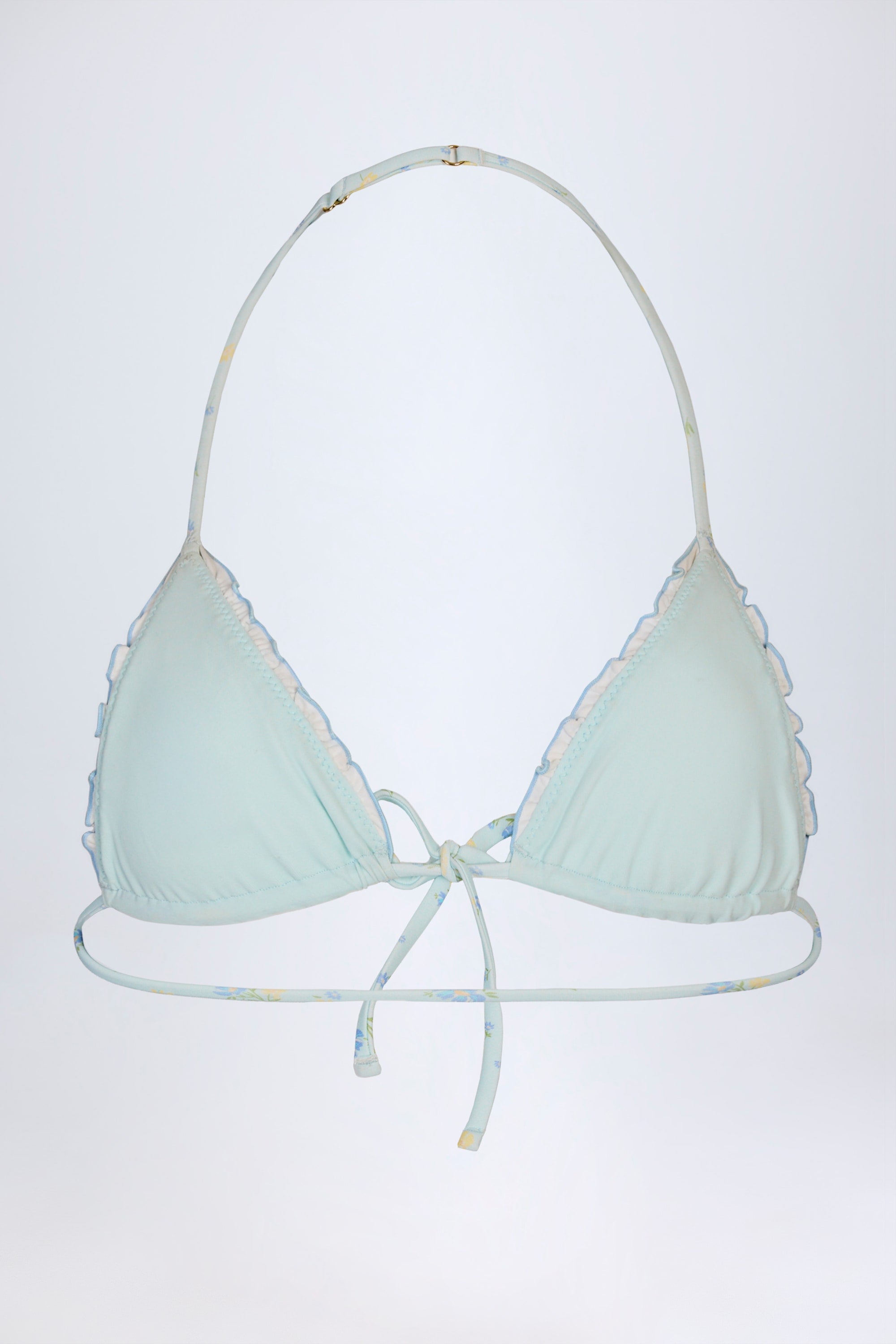 Micro Triangle Bikini Top in Blue Floral