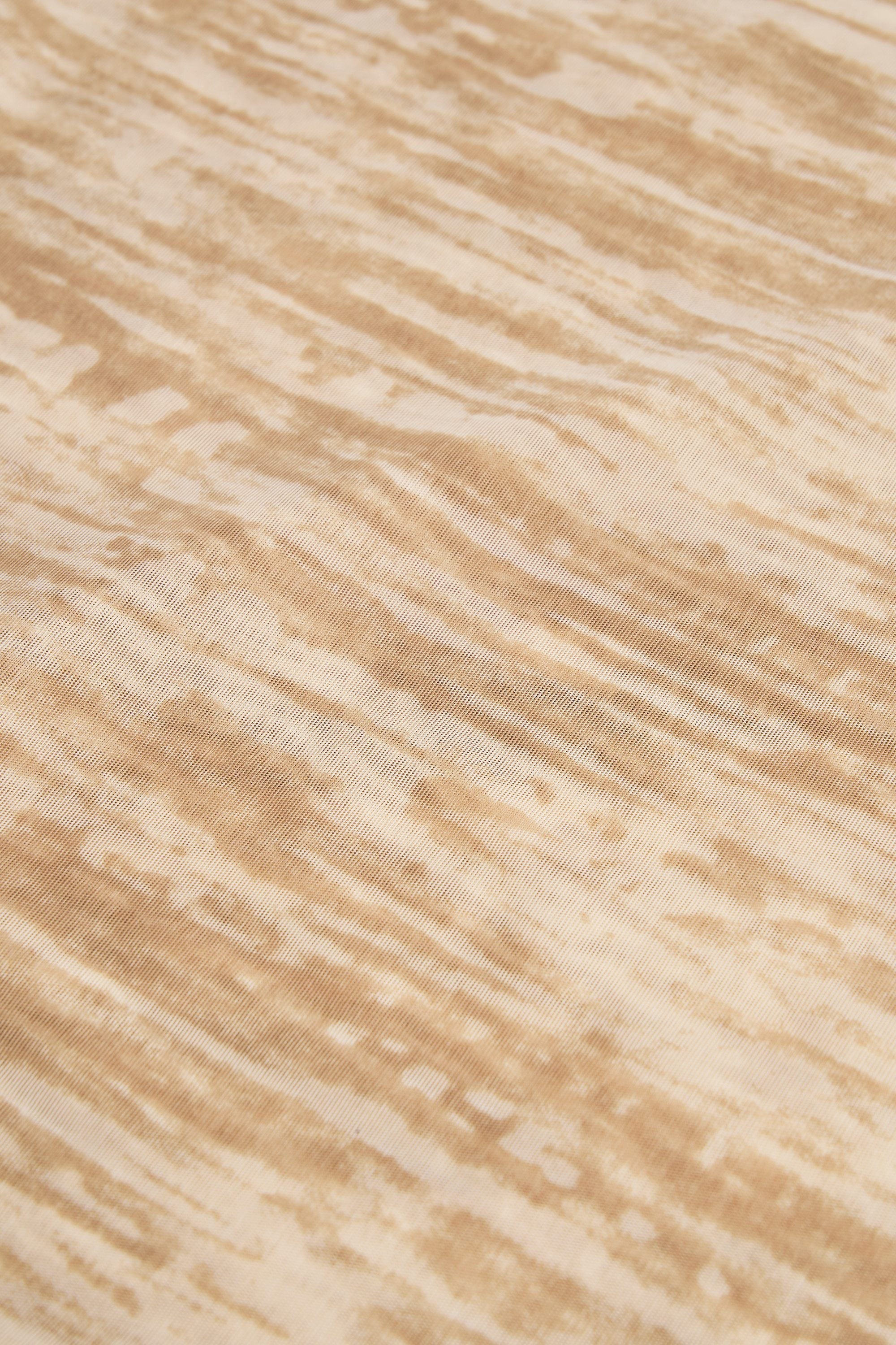 Ruched Halterneck Crop Top in Tan Print