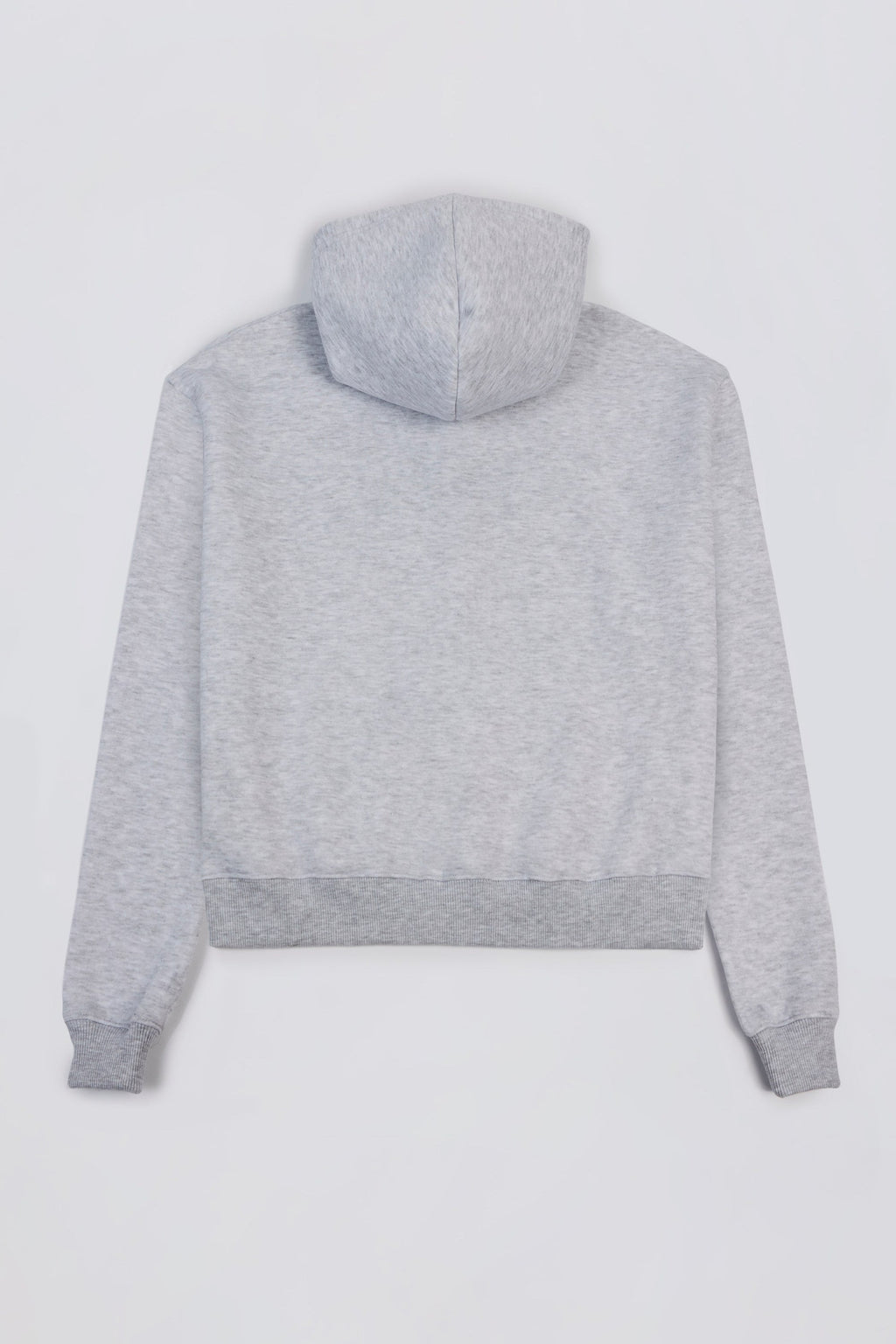 Premium Brushed Jersey Appliqué Oversized Hoodie in Grey Marl