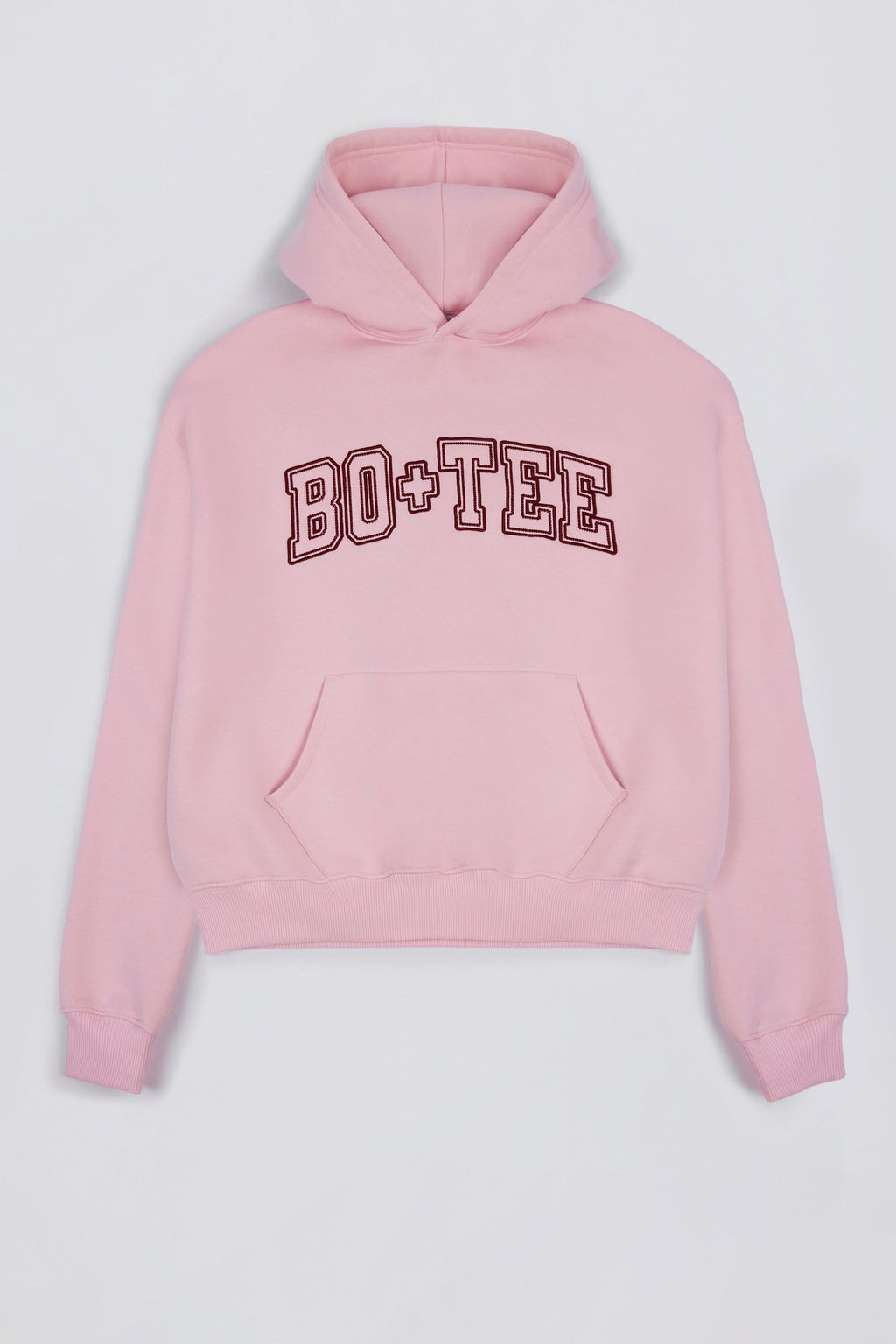 Premium Brushed Jersey Appliqué Oversized Hoodie in Powder Pink