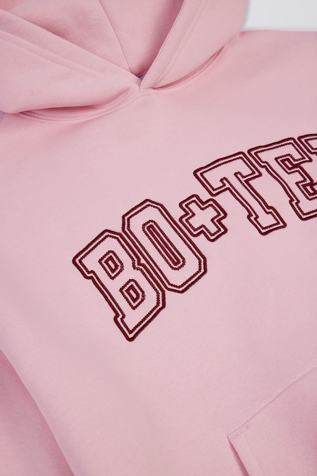Premium Brushed Jersey Appliqué Oversized Hoodie in Powder Pink